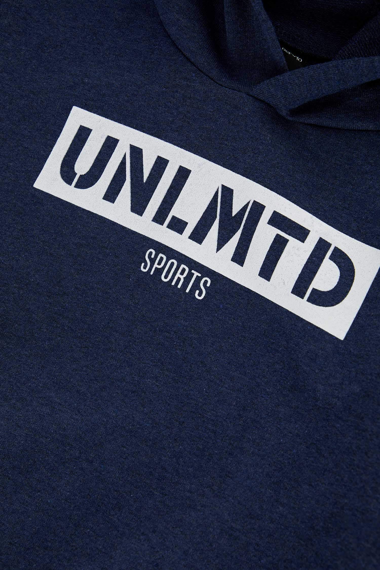 Erkek Çocuk Yazı Baskılı Sweatshirt ve Jogger Eşofman Alt Takımı