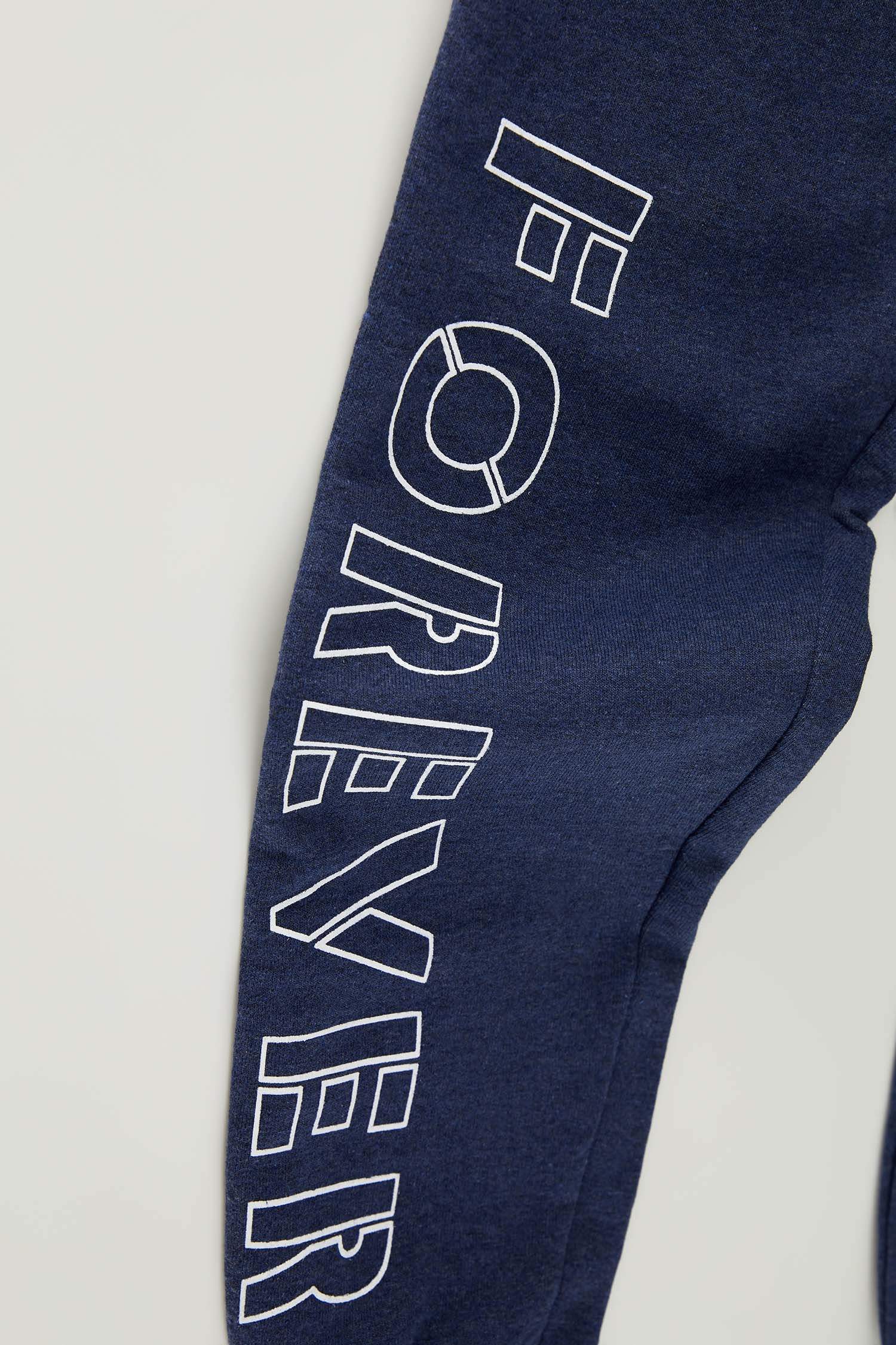 Erkek Çocuk Yazı Baskılı Sweatshirt ve Jogger Eşofman Alt Takımı