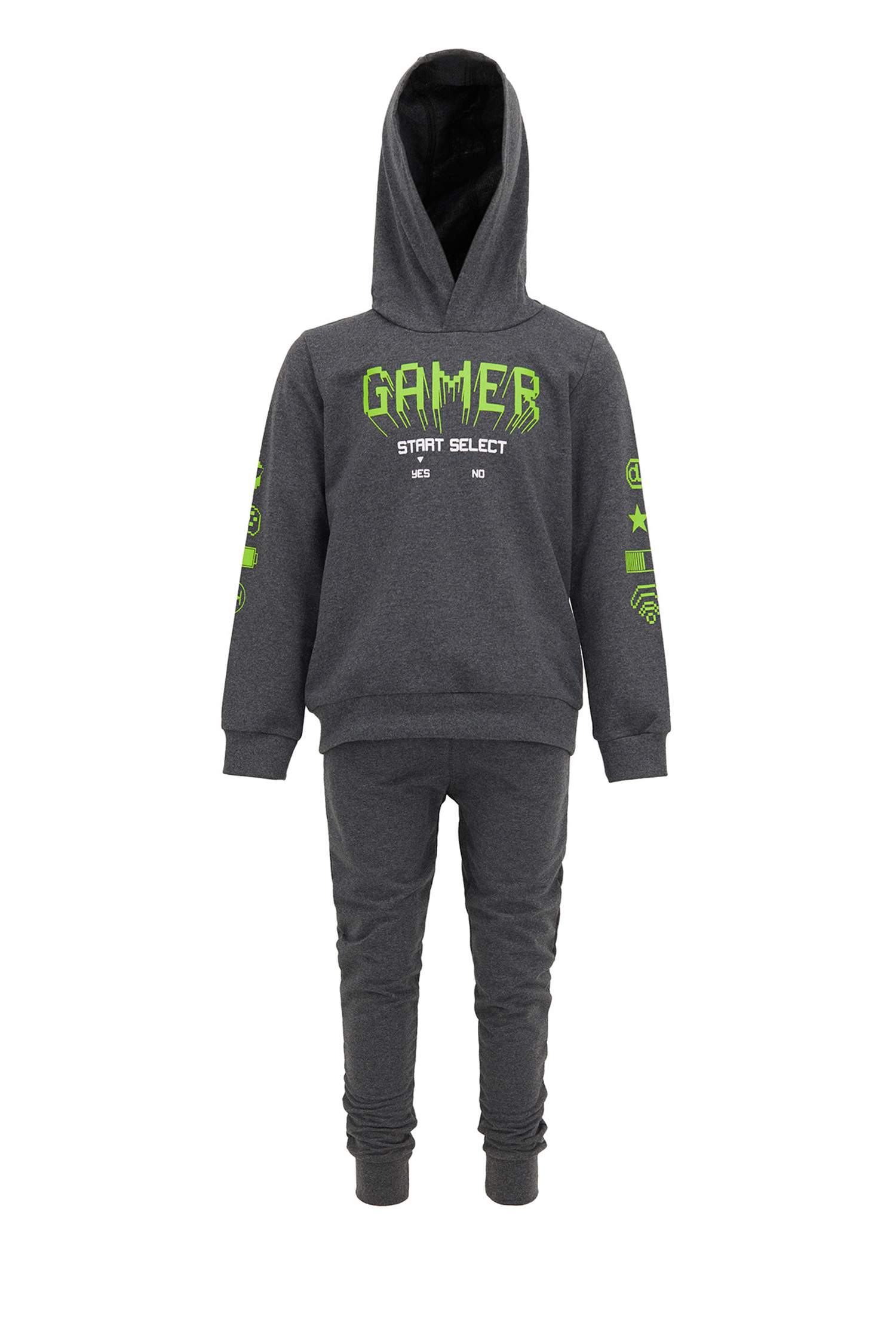 Erkek Çocuk Yazı Baskılı Sweatshirt ve Jogger Eşofman Altı