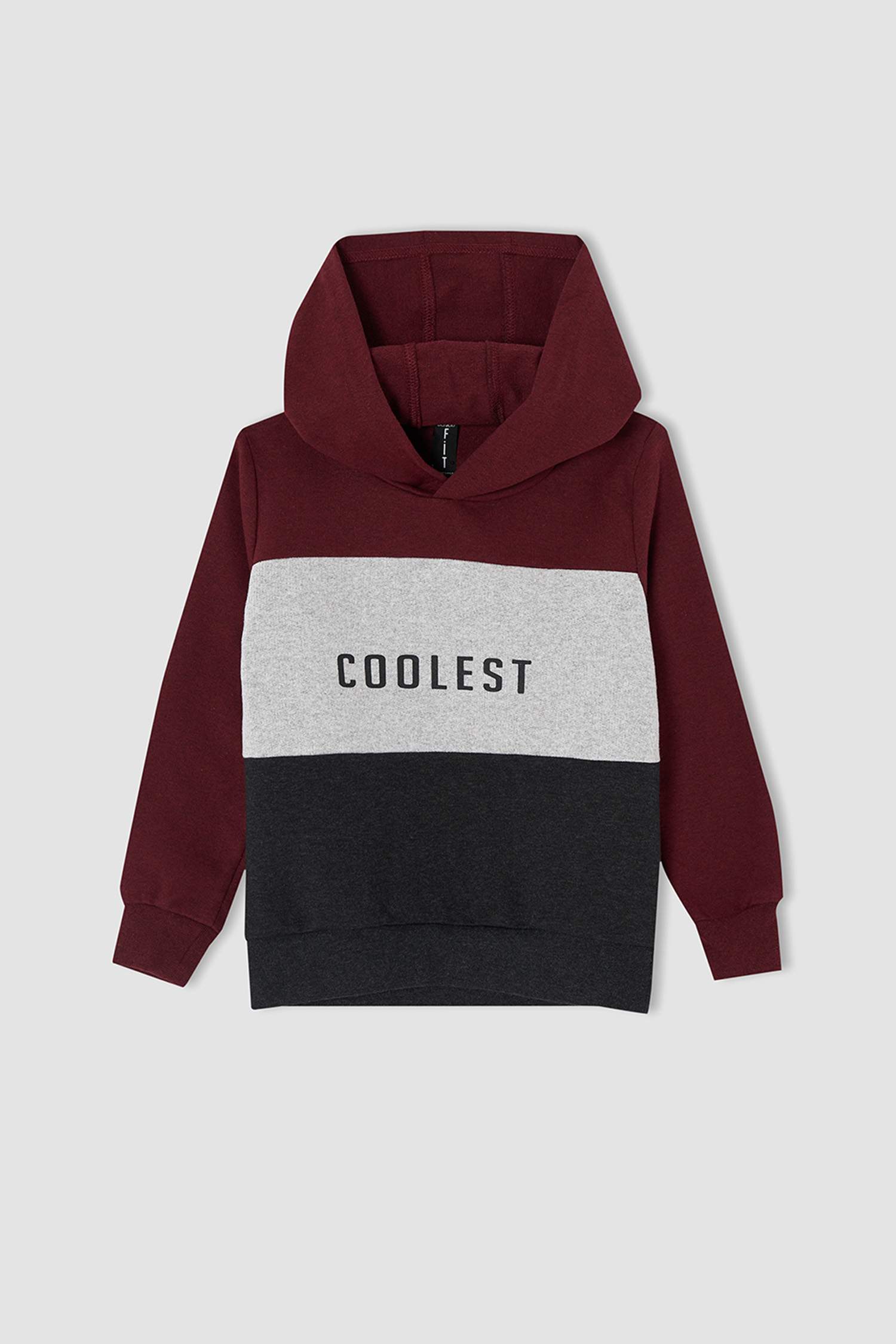 Erkek Çocuk Yazı Baskılı Renk Bloklu Sweatshirt ve Jogger Eşofman Alt Takım