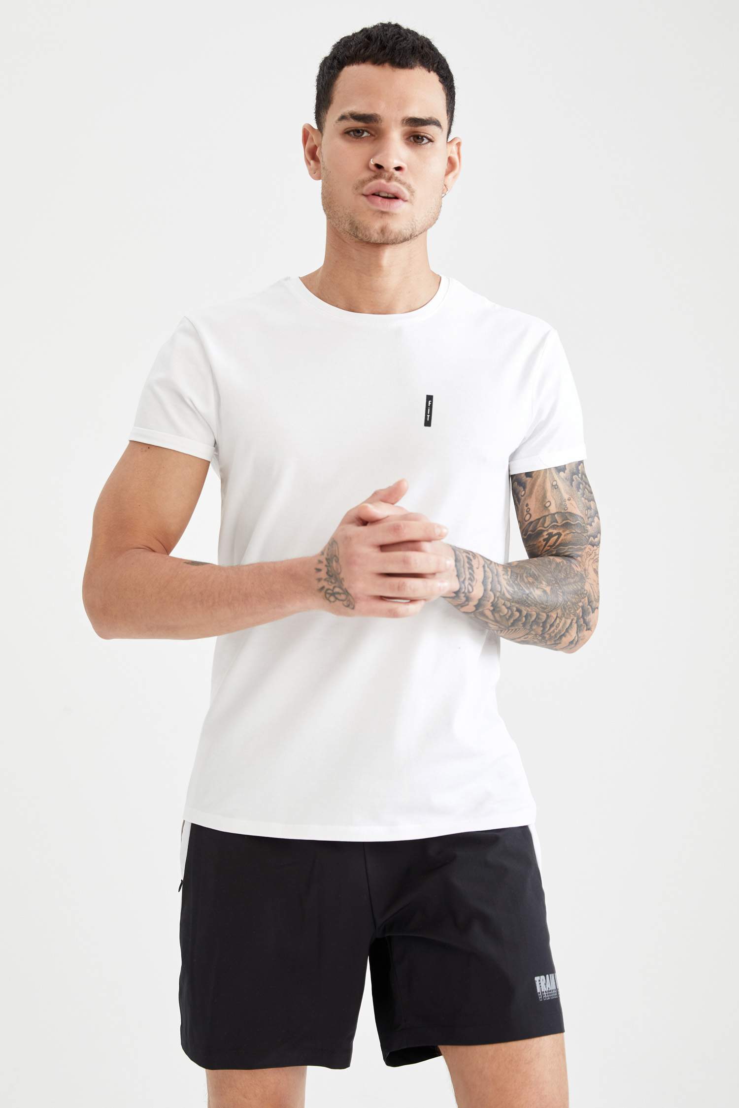 Ekstra Slim Fit Basic Bisiklet Yaka Tişört