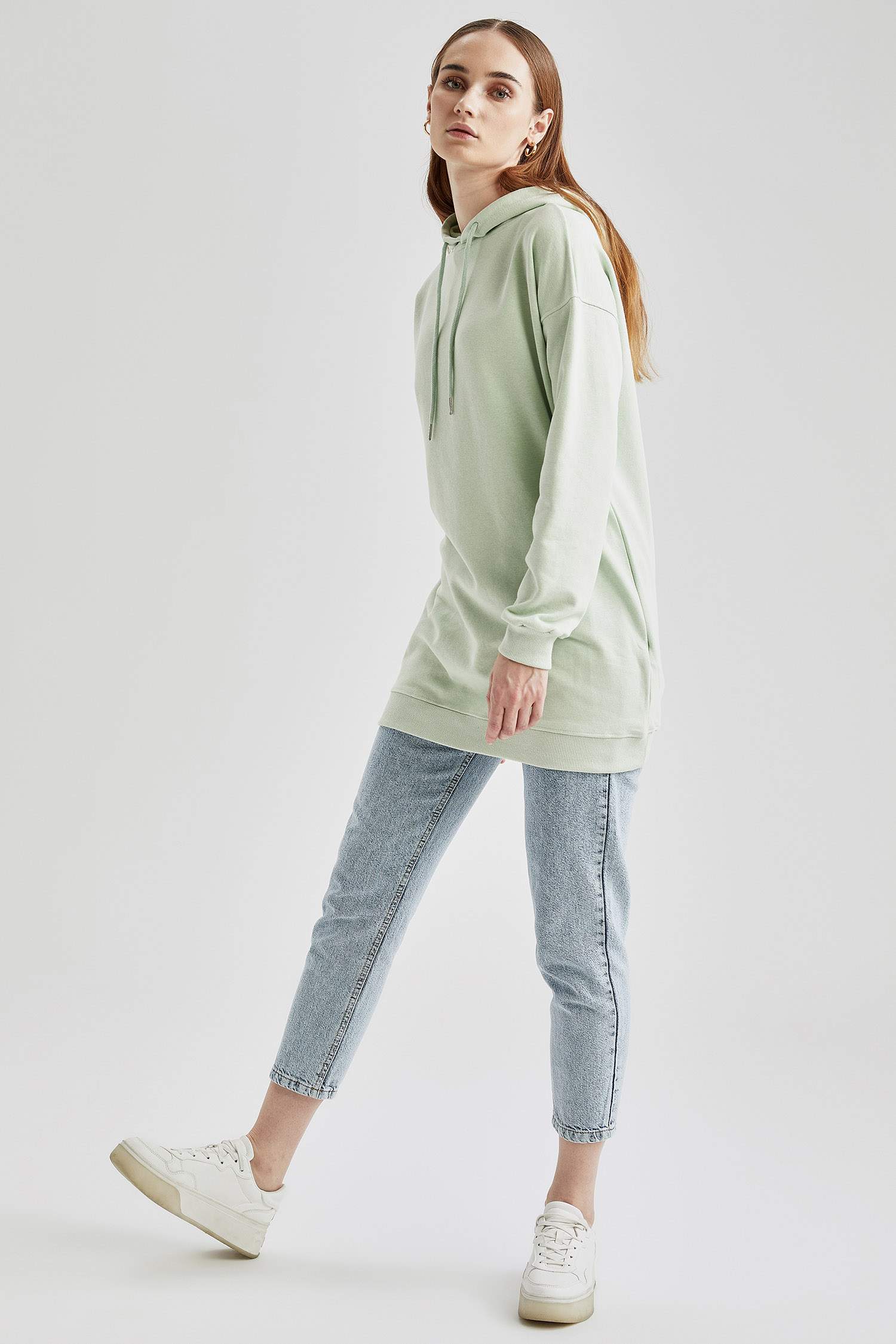 Kapüşonlu Relax Fit Sweat Tunik