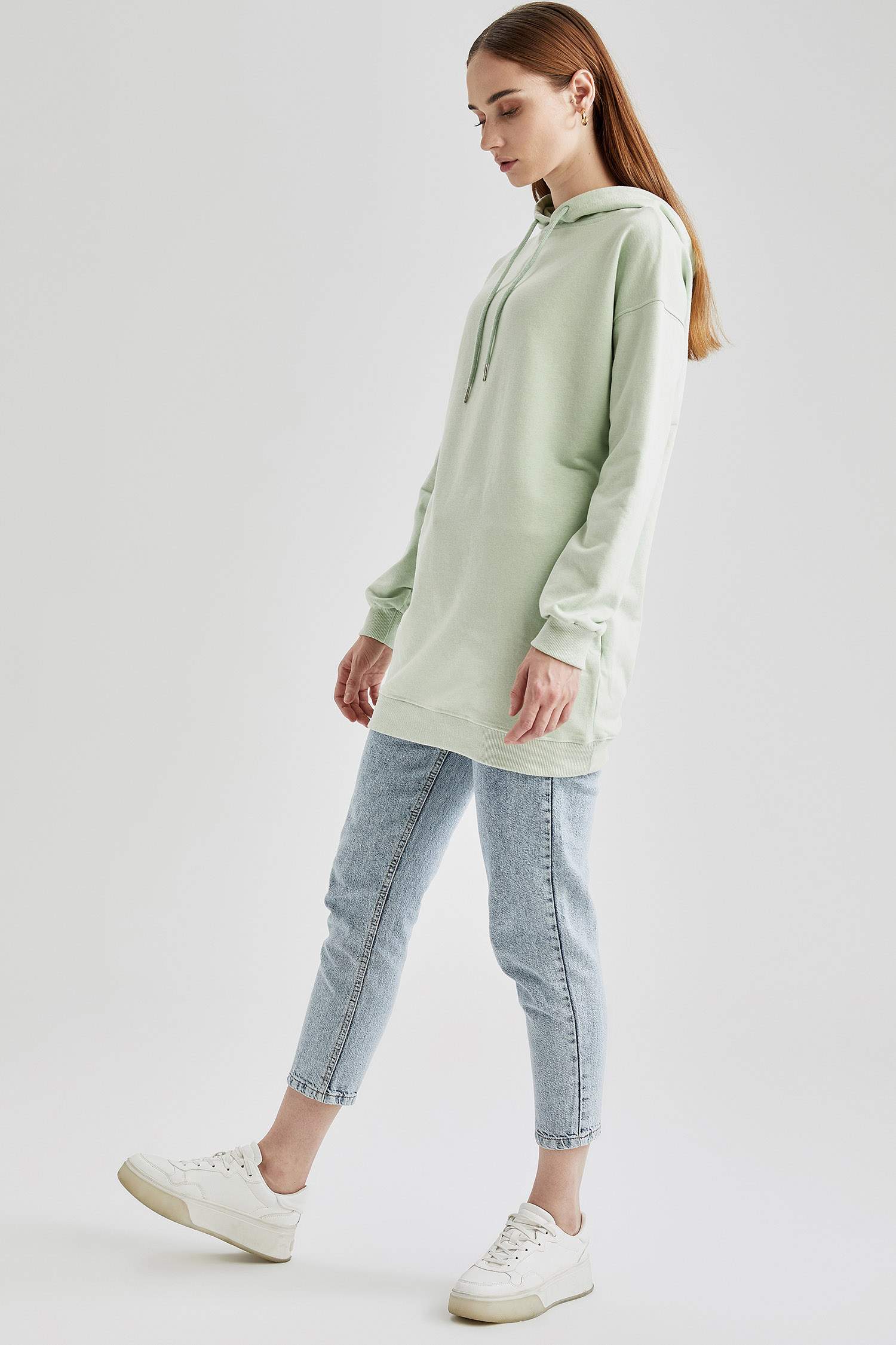 Kapüşonlu Relax Fit Sweat Tunik