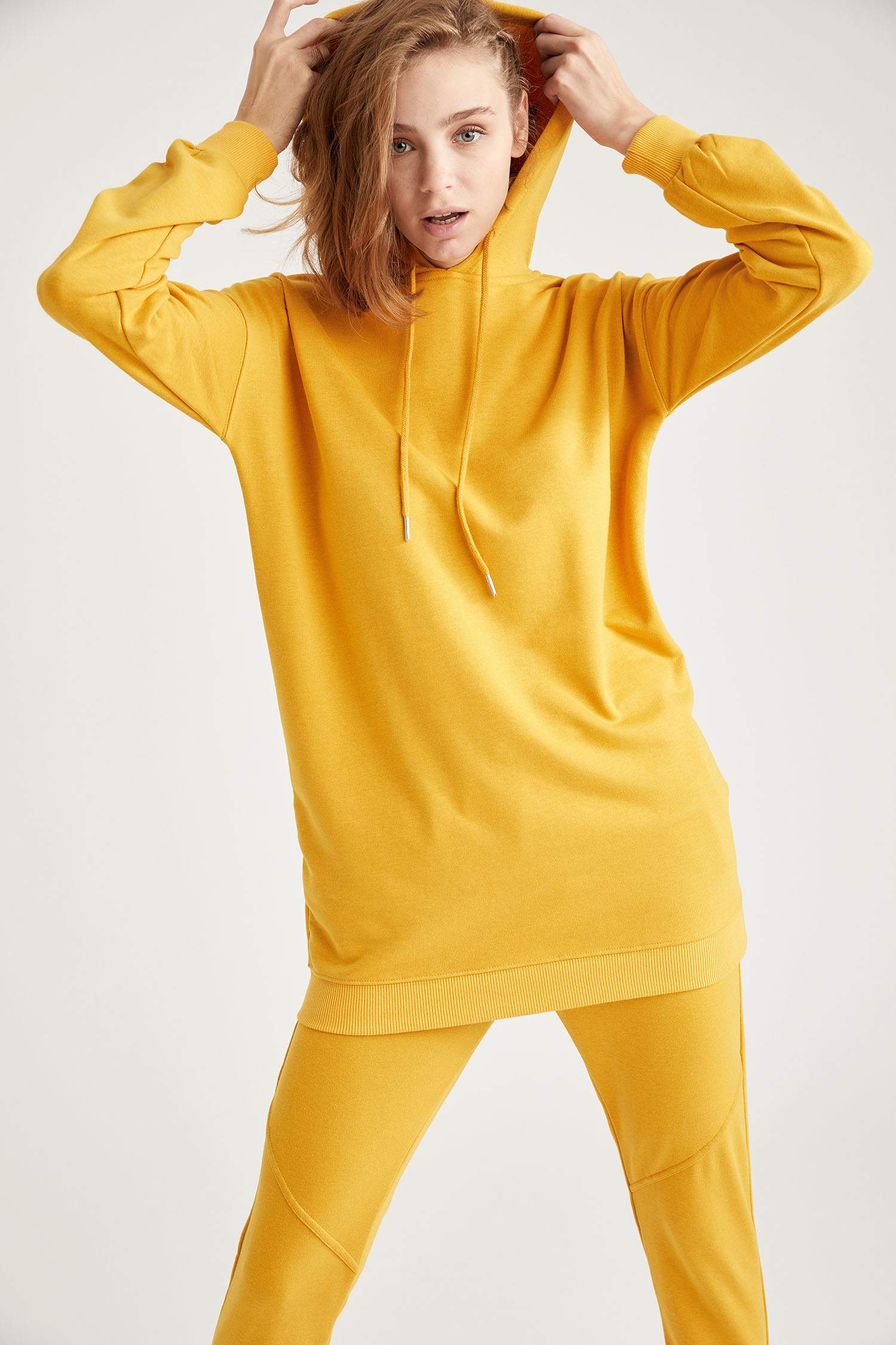 Kapüşonlu Relax Fit Sweat Tunik