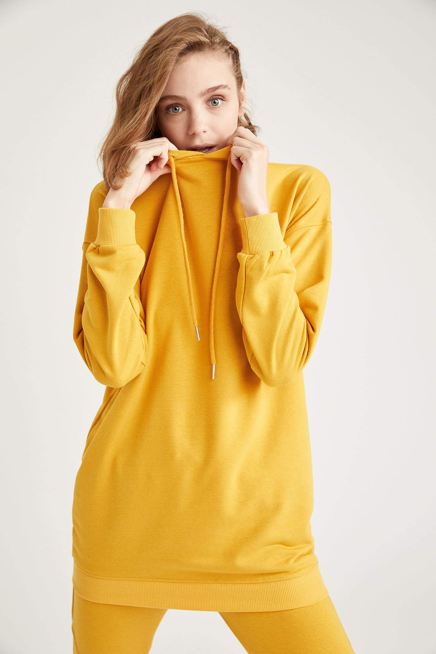 Kapüşonlu Relax Fit Sweat Tunik