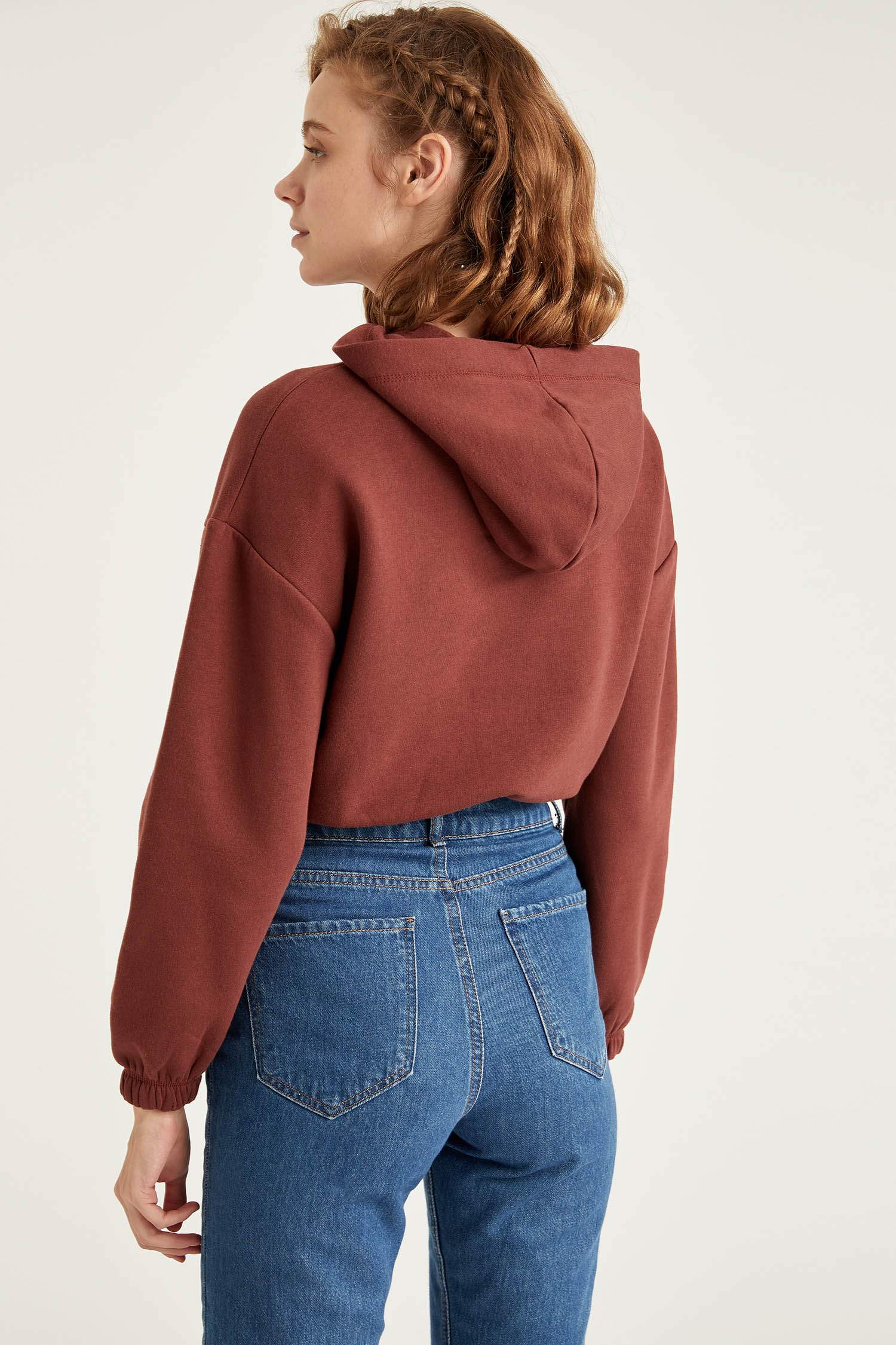 Regular Fit Kapüşonlu Uzun Kollu Sweatshirt