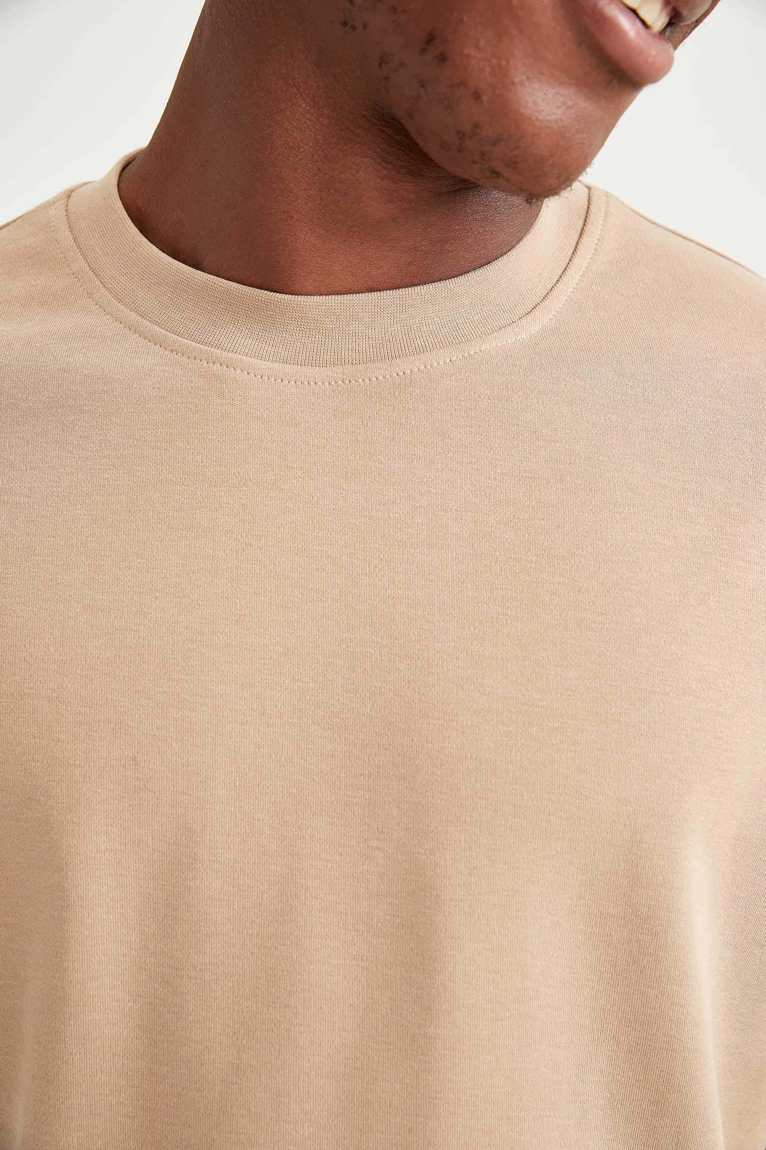Oversize Fit Bisiklet Yaka Basic Pamuklu Sweatshirt