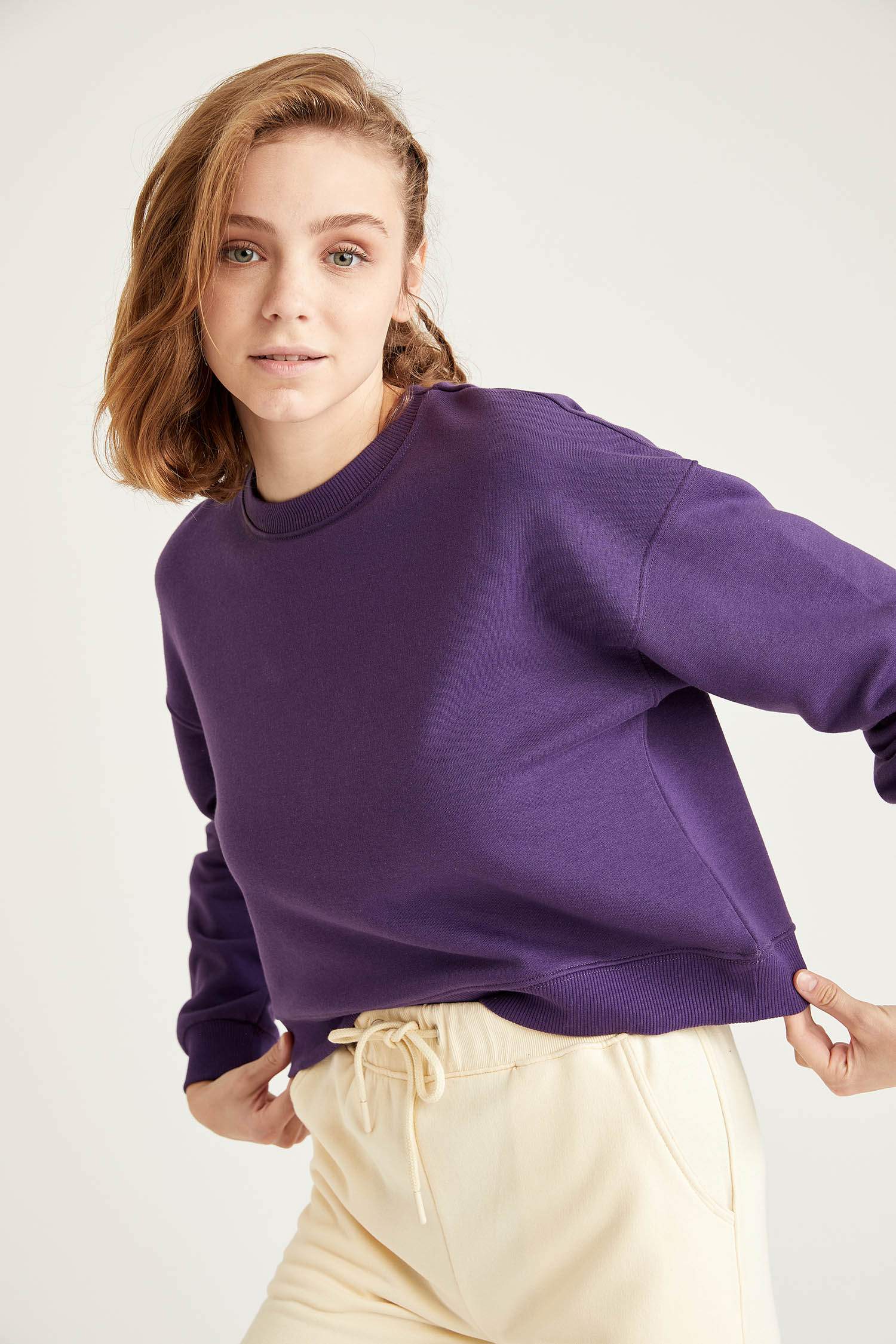 Relax Fit Crop Sweatshirt