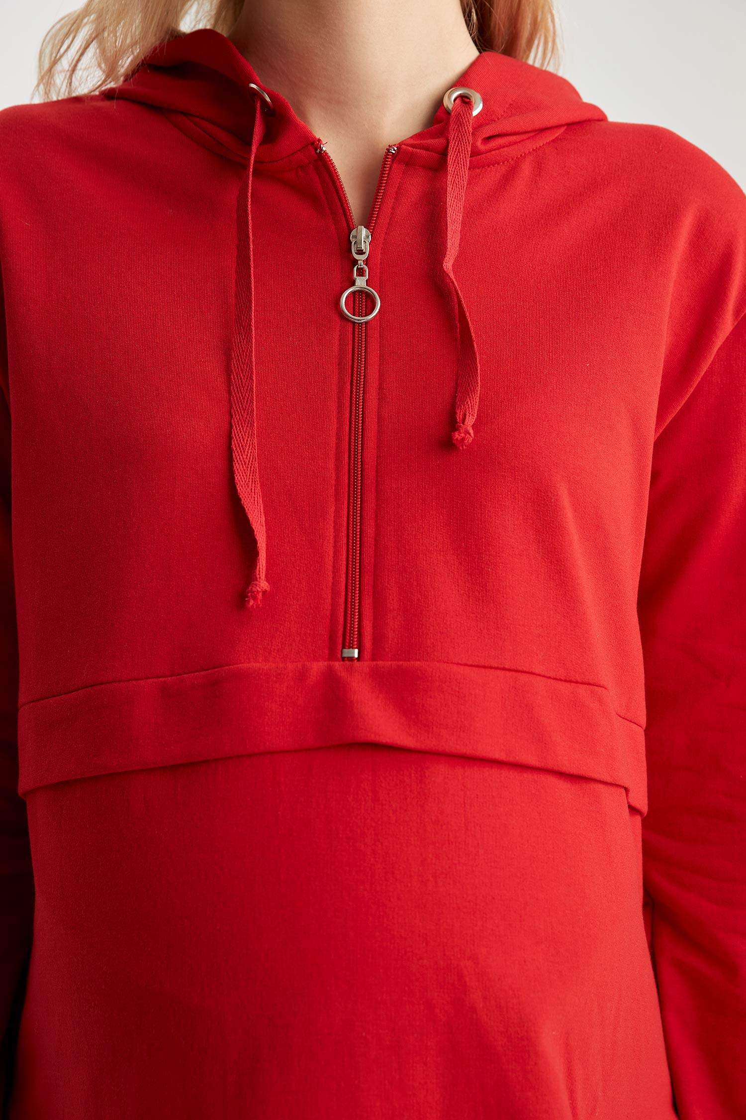 Kapüşonlu Relax Fit Hamile Sweatshirt