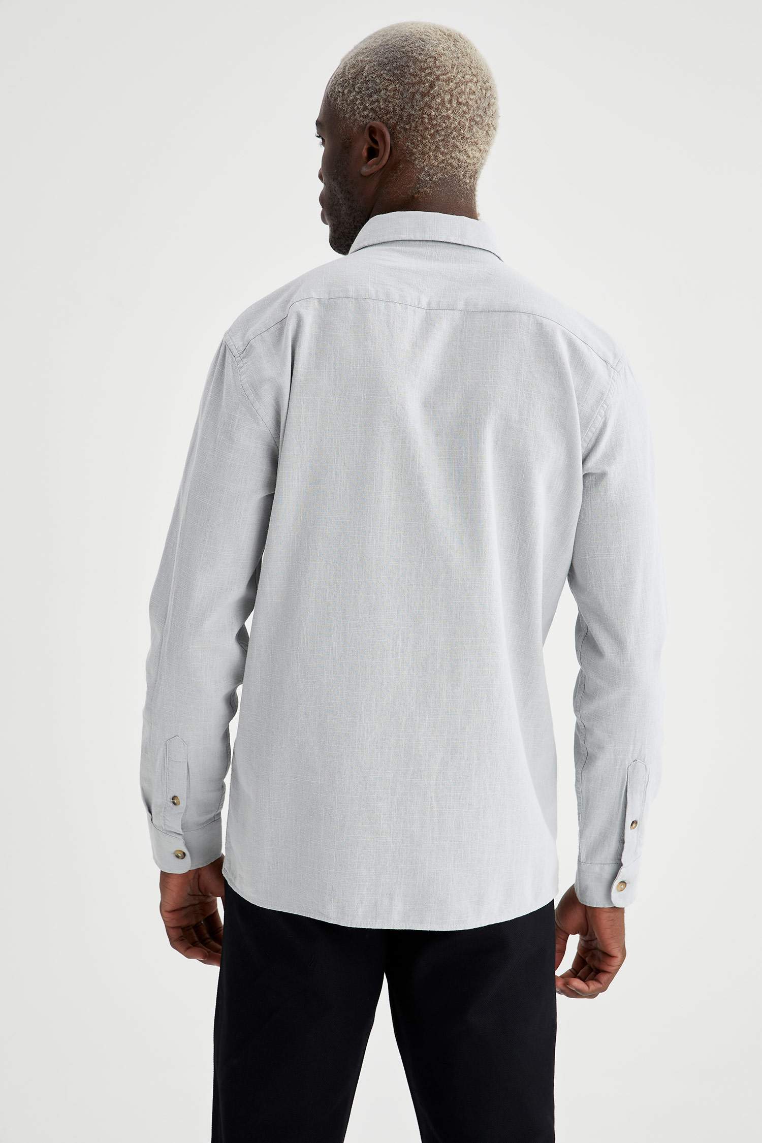 Regular Fit Uzun Kollu Basic Pamuklu Gömlek