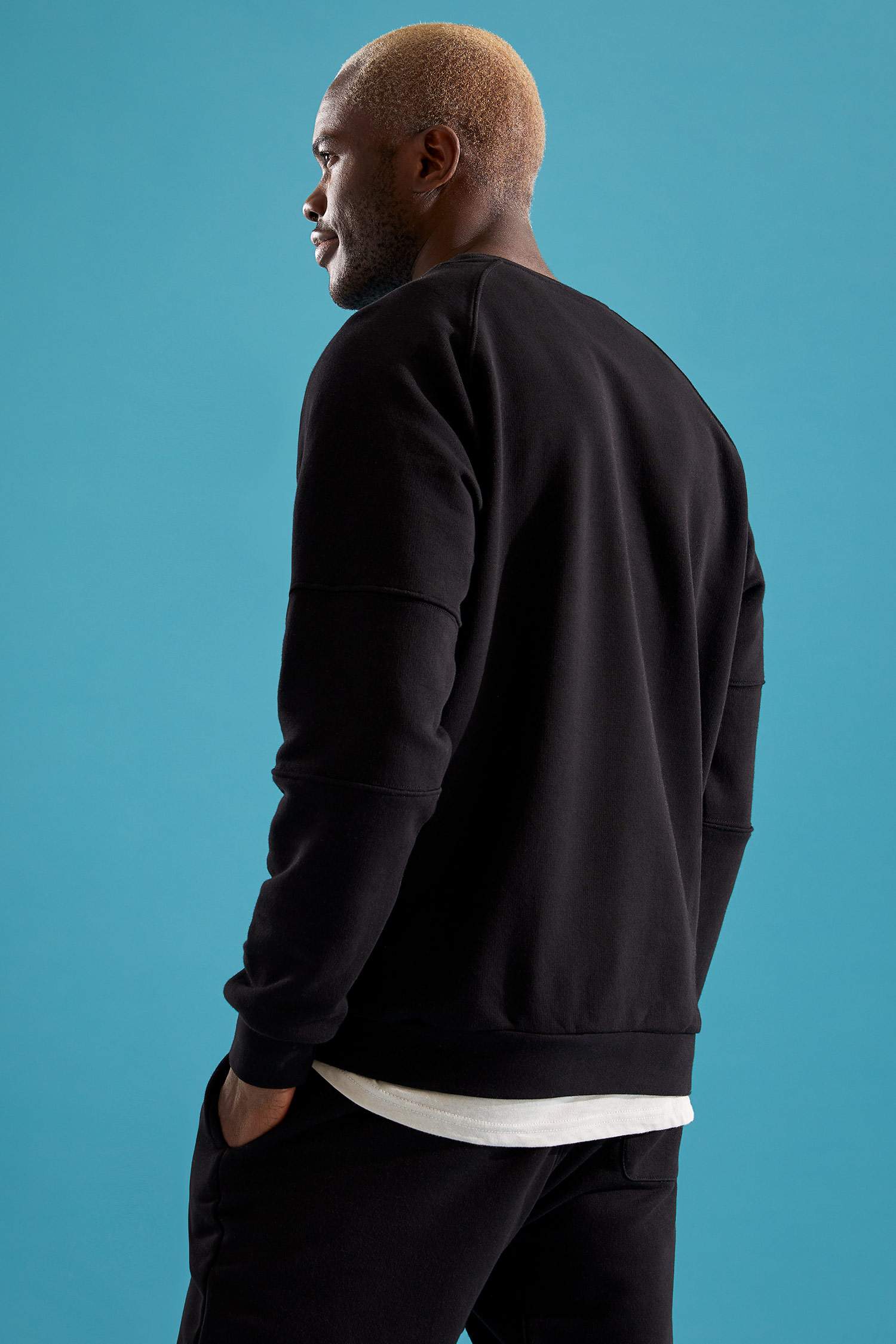 Oversize Fit Bisiklet Yaka Basic Sweatshirt