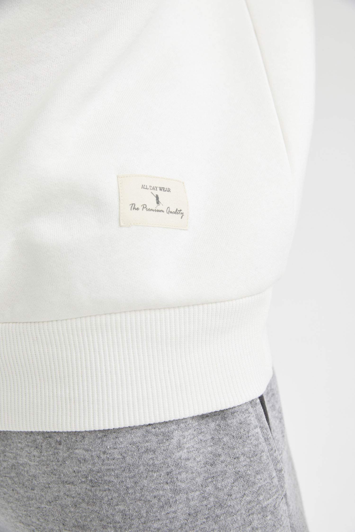 Oversize Fit Bisiklet Yaka Basic Pamuklu Sweatshirt