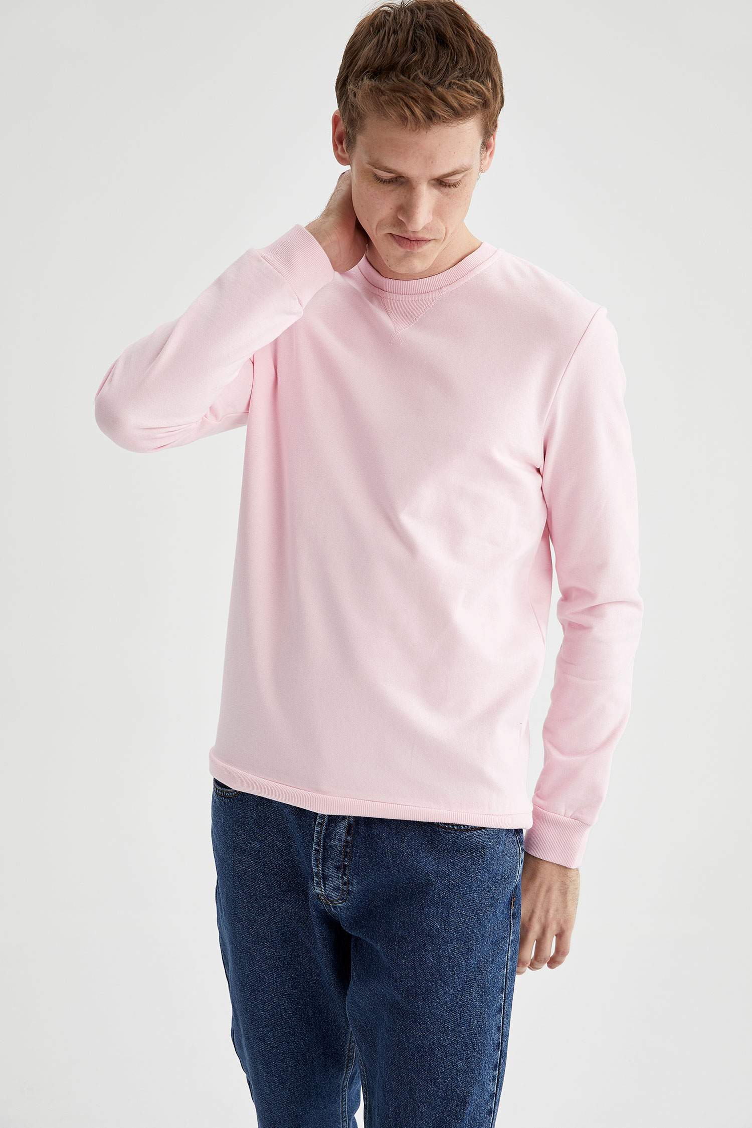 Regular Fit Bisiklet Yaka Basic Sweatshirt