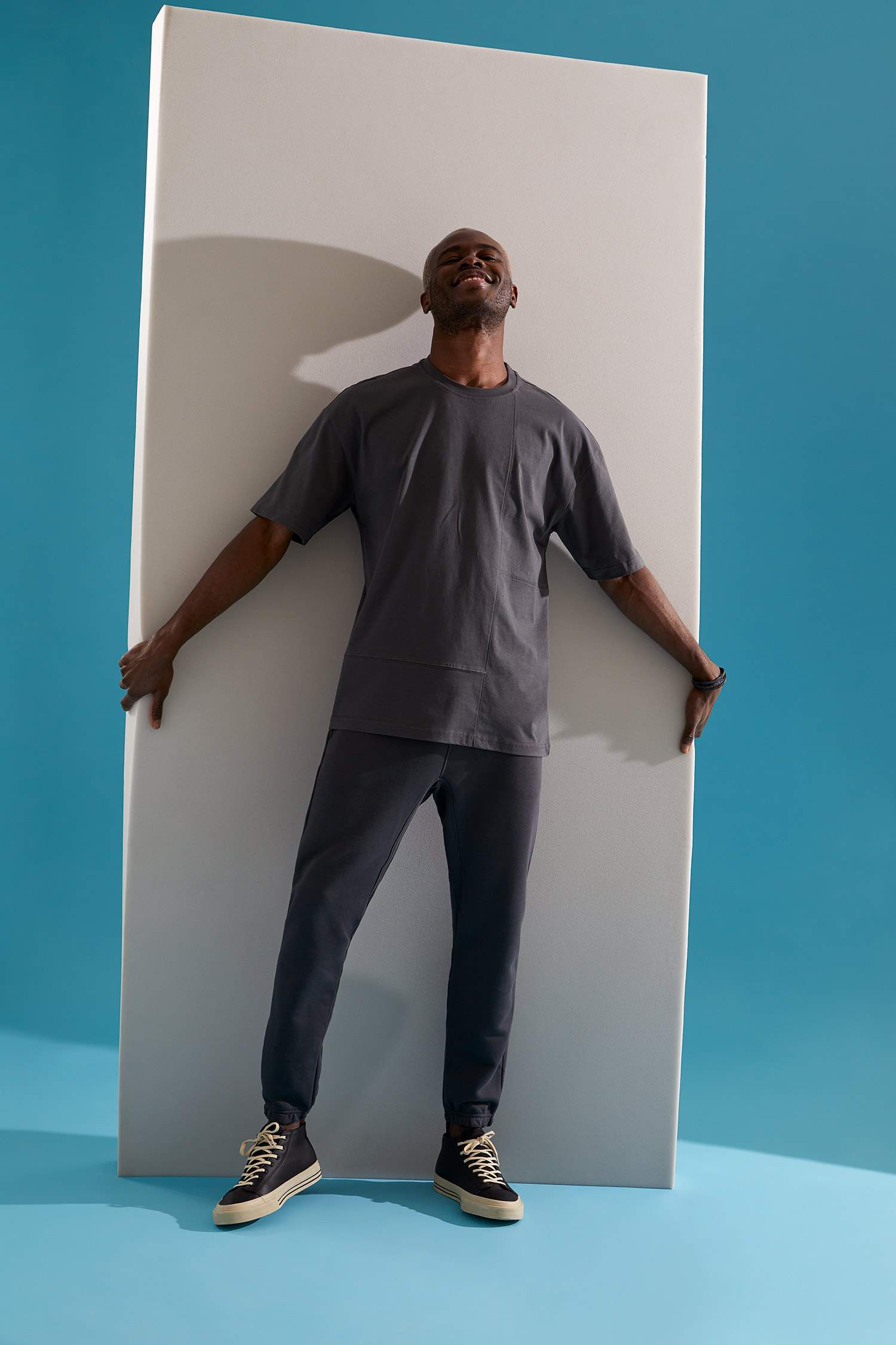 Oversize Fit Bisiklet Yaka Pamuklu Penye Basic Tişört