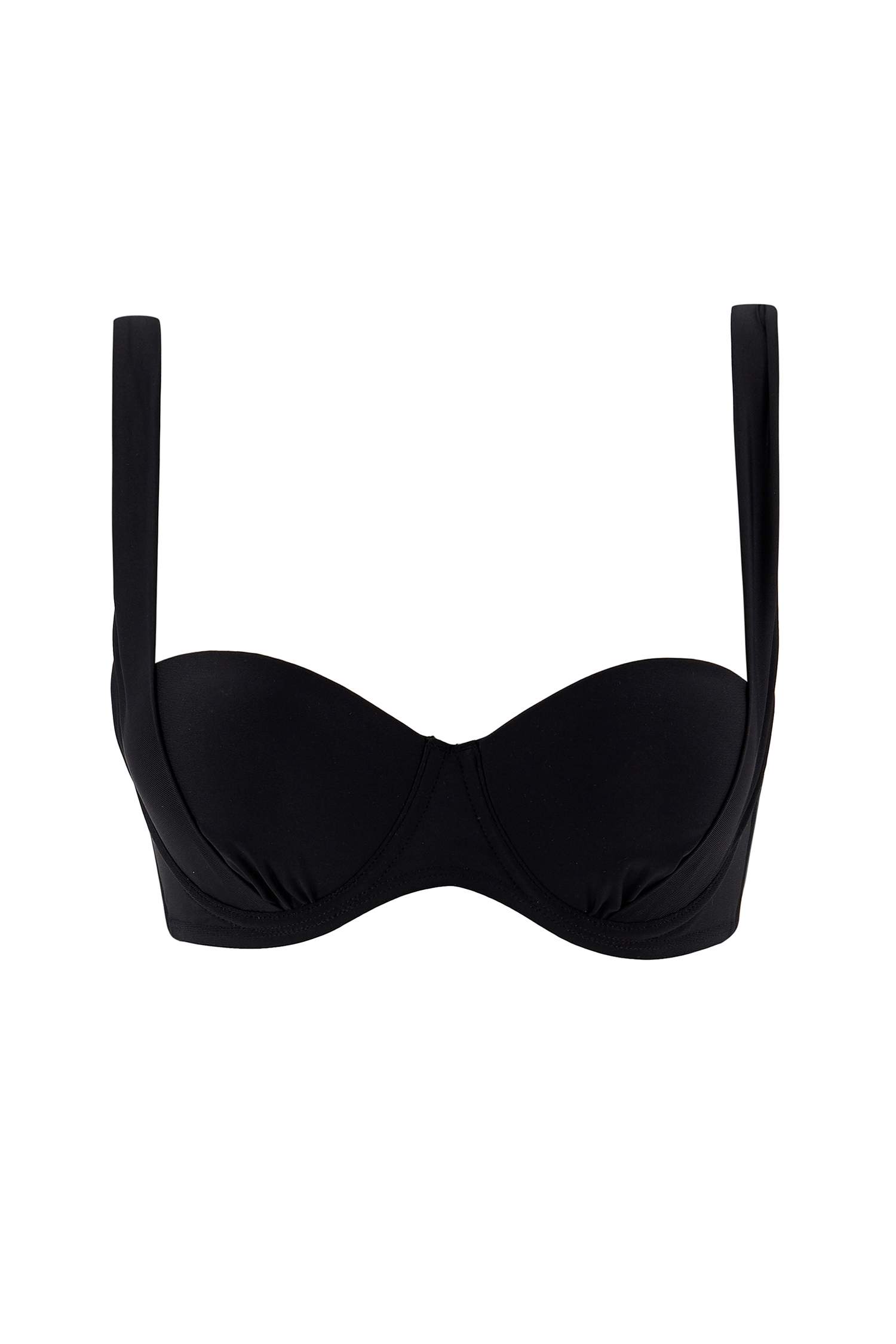 Büzgü Detaylı Push Up Straplez Bikini Üstü
