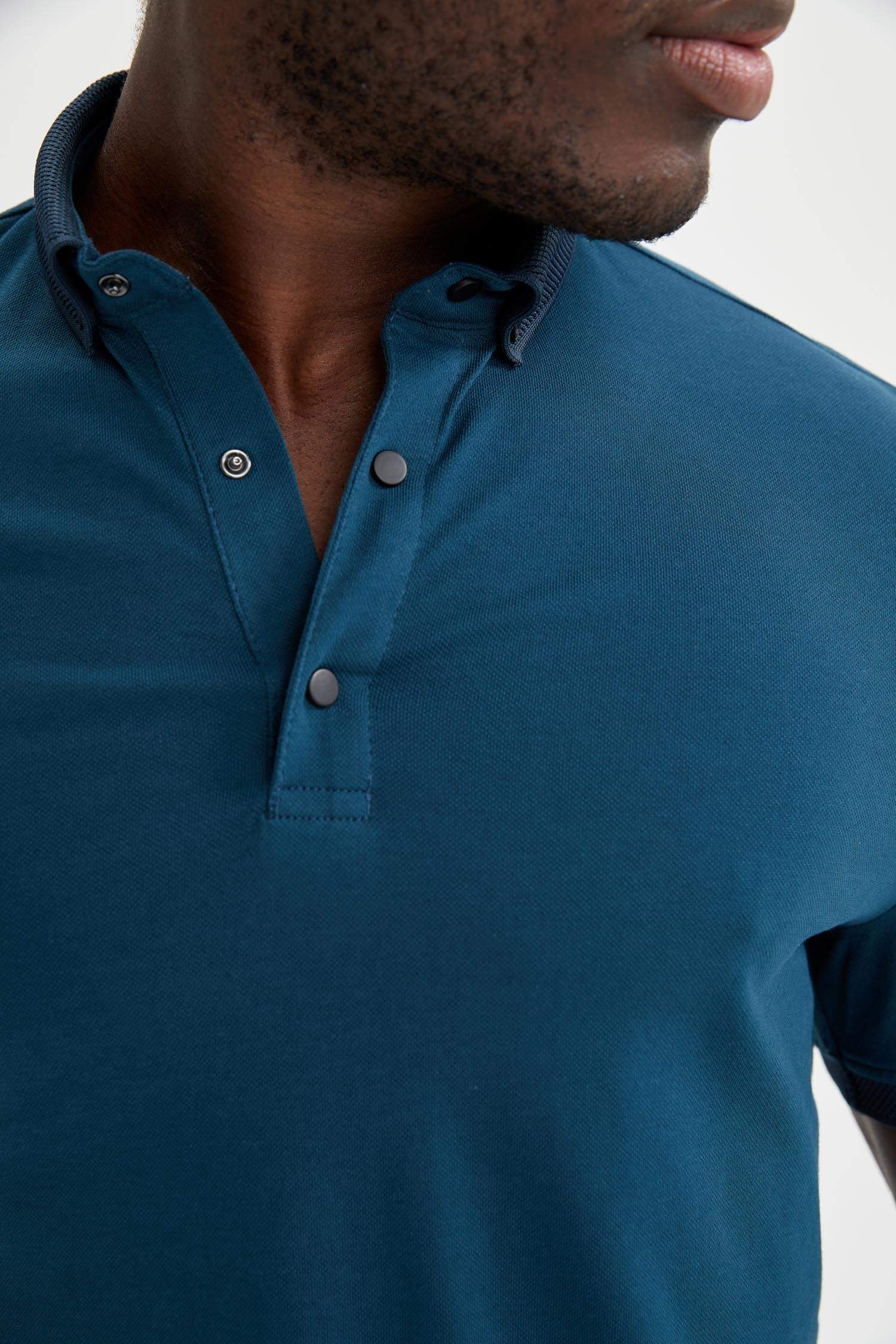 Slim Fit Polo Yaka Basic Kısa Kollu Tişört