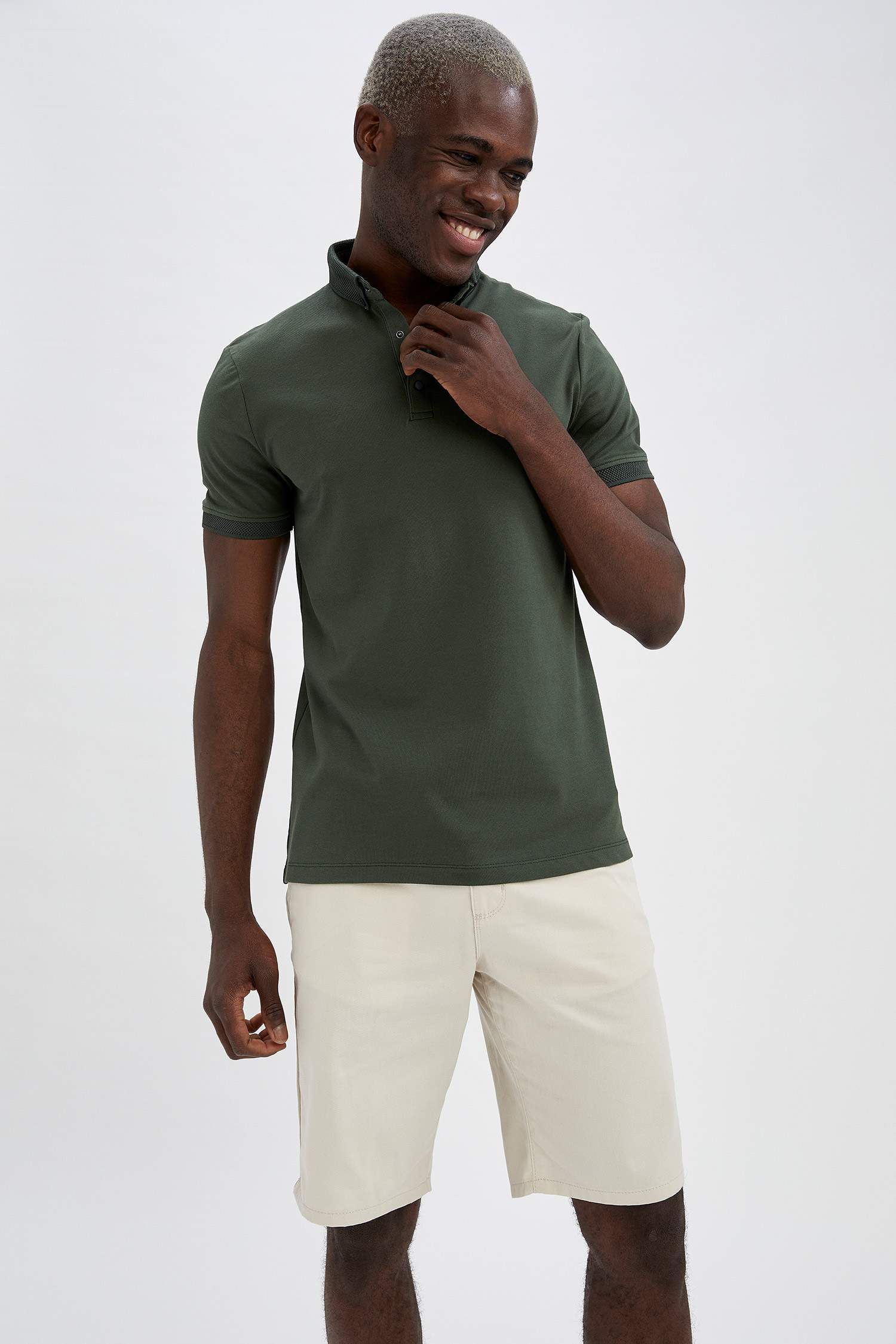Slim Fit Polo Yaka Basic Kısa Kollu Tişört