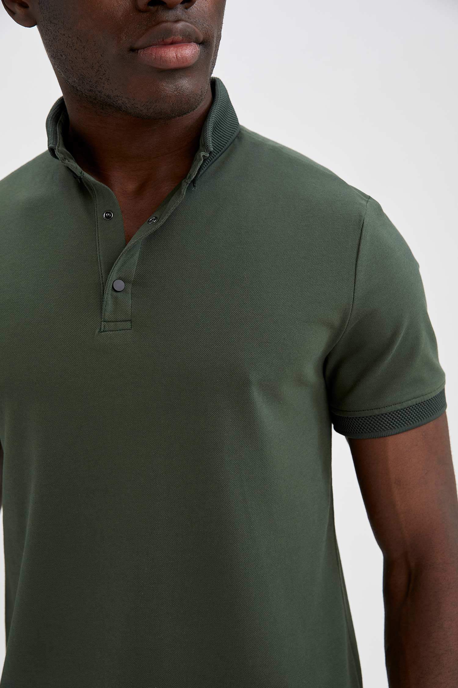 Slim Fit Polo Yaka Basic Kısa Kollu Tişört