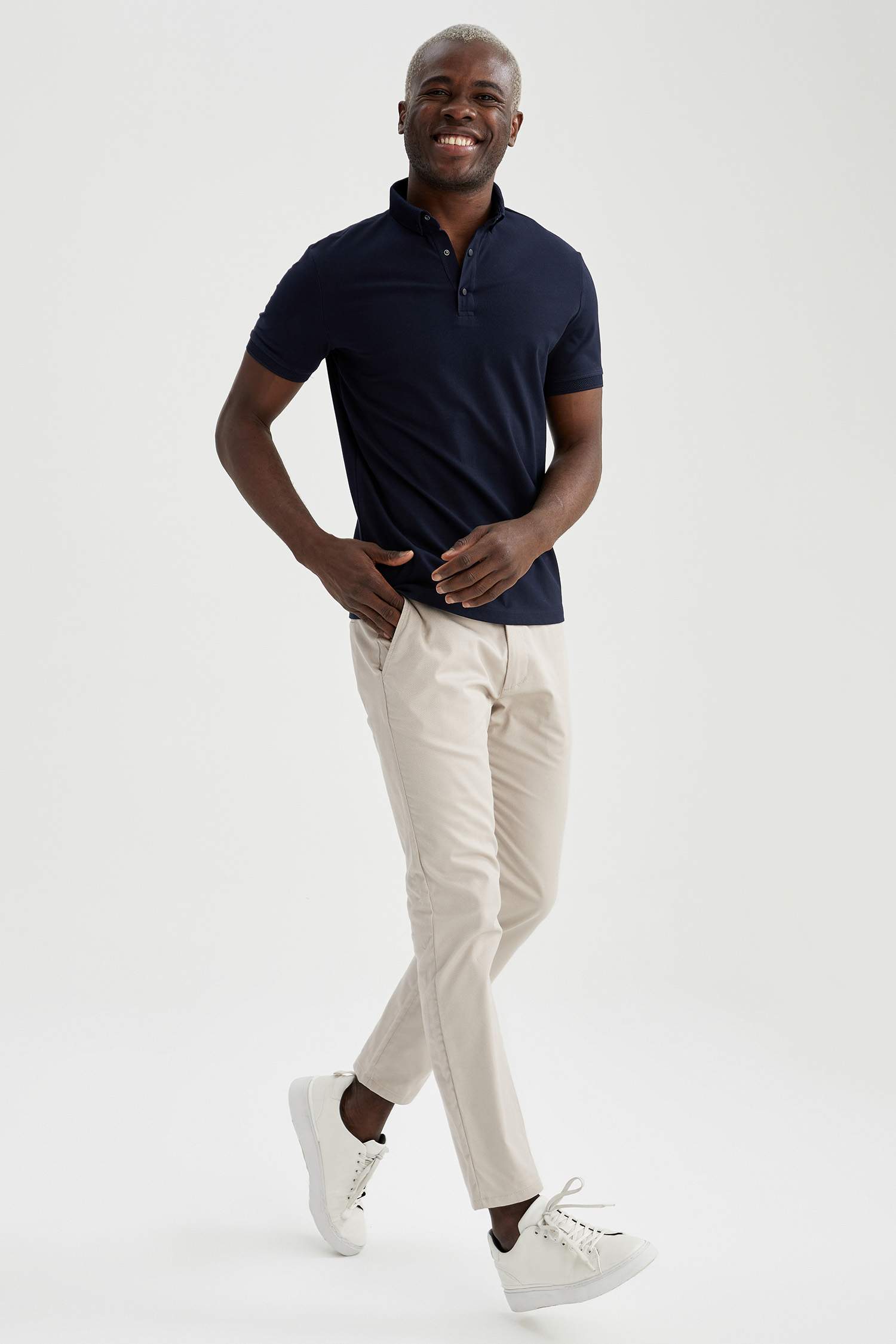 Slim Fit Polo Yaka Basic Kısa Kollu Tişört