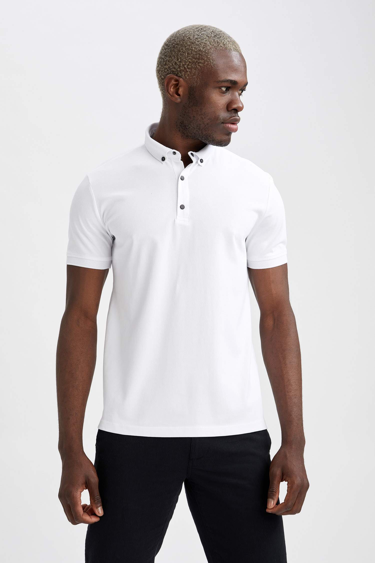 Slim Fit Polo Yaka Basic Kısa Kollu Tişört