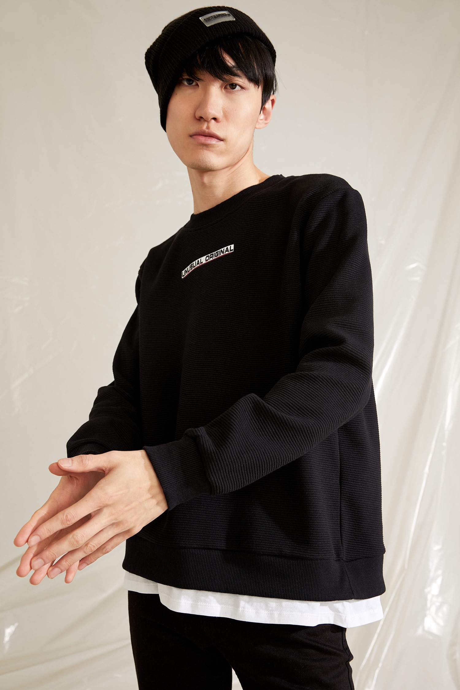 Baskılı Bisiklet Yaka Regular Fit Sweatshirt