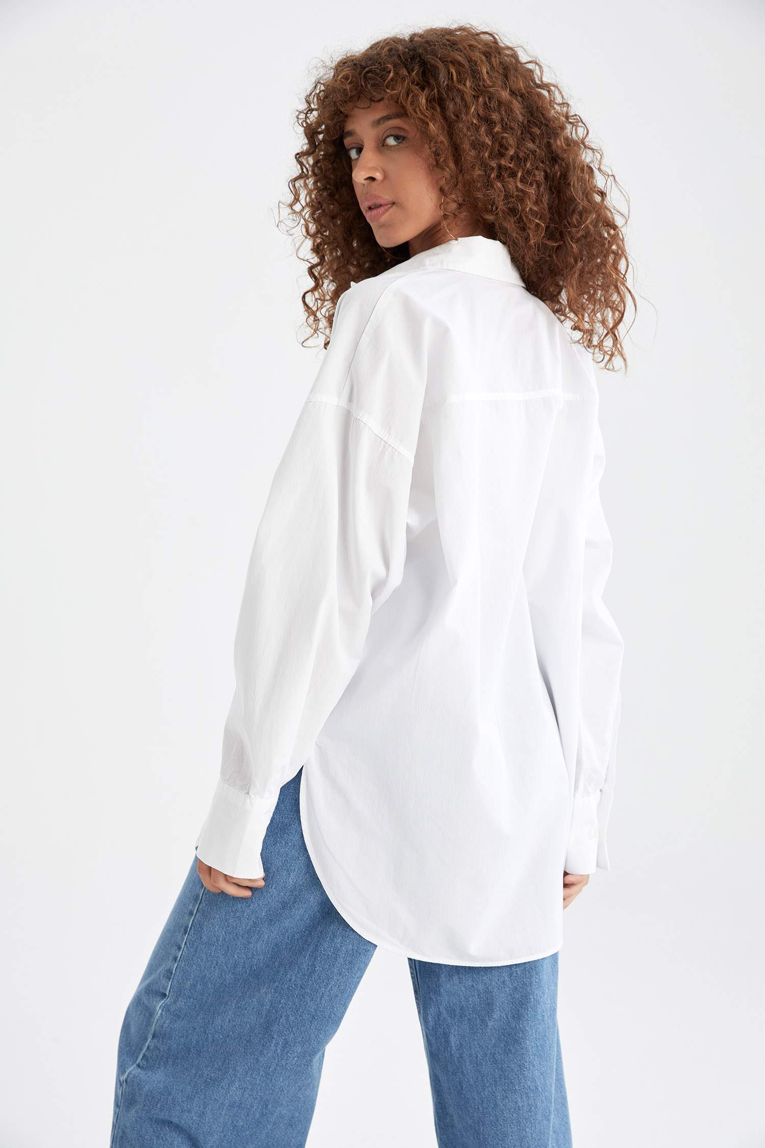Basic Oversize Fit Poplin Gömlek Tunik