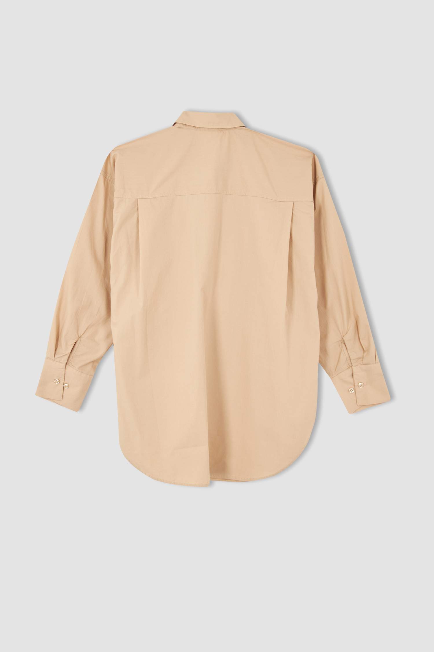 Oversize Fit Gömlek Yaka Poplin Uzun Kollu Tunik