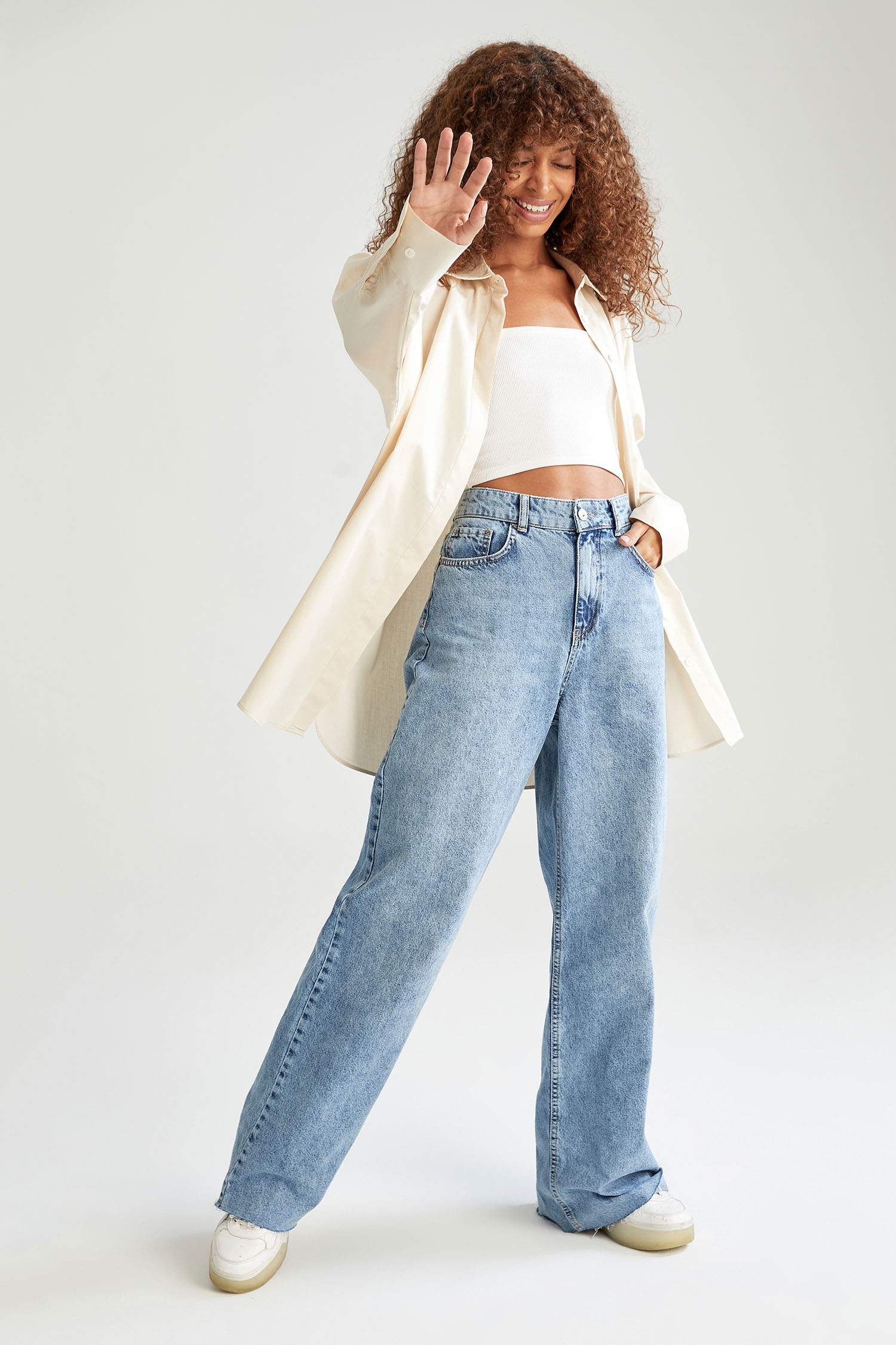 Basic Oversize Fit Pamuklu Poplin Gömlek Tunik