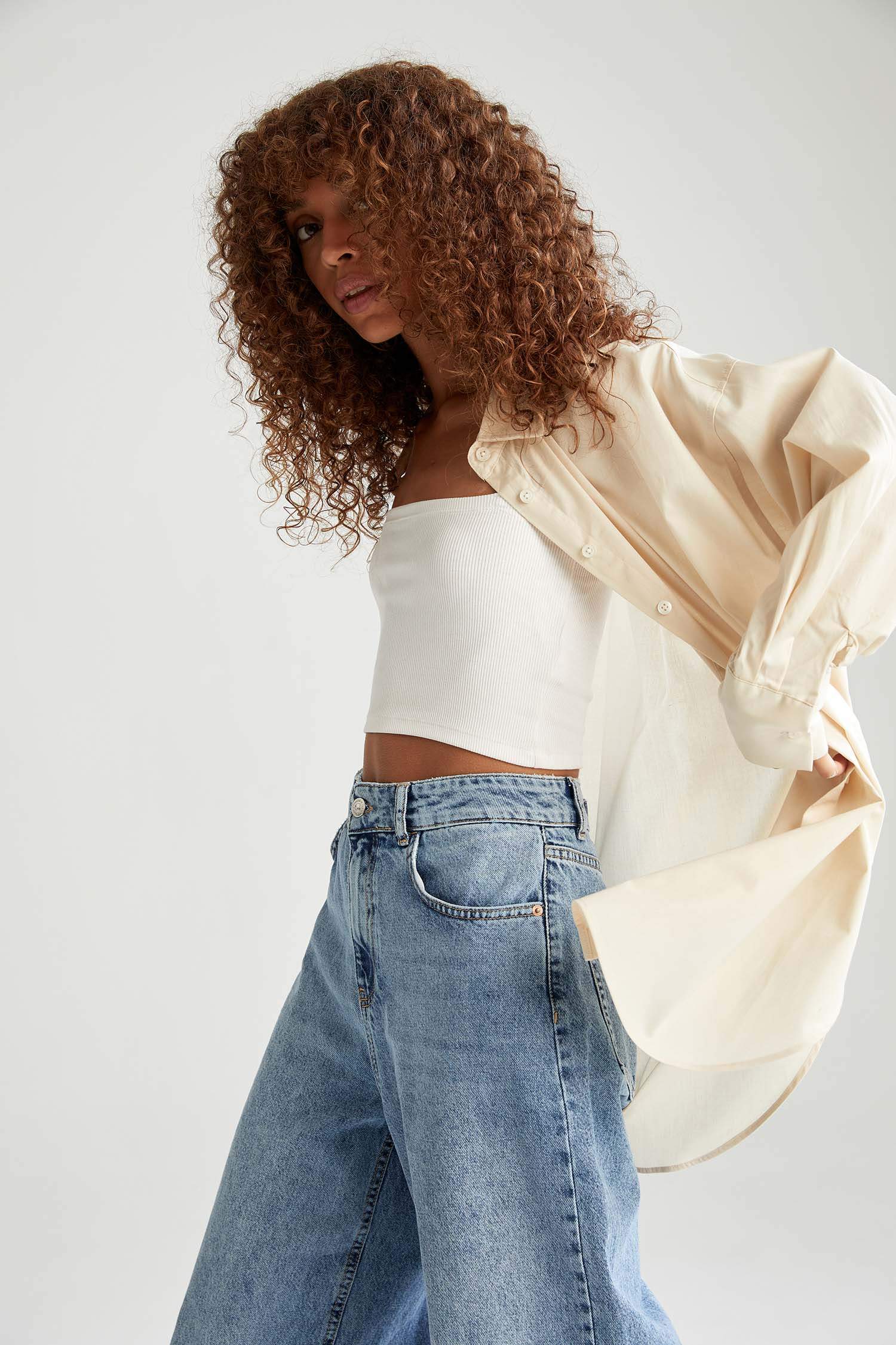 Basic Oversize Fit Pamuklu Poplin Gömlek Tunik