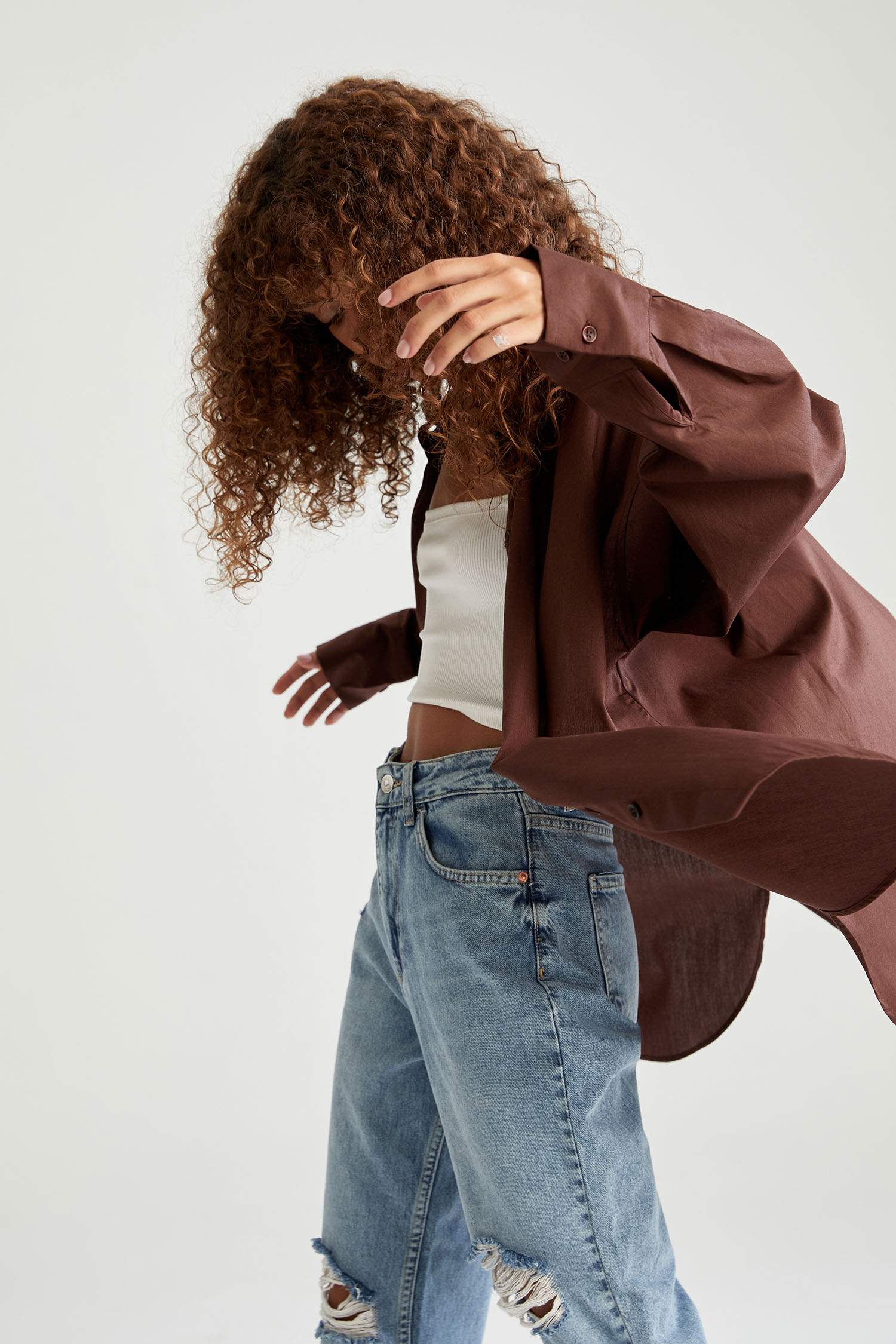Basic Oversize Fit Pamuklu Poplin Gömlek Tunik