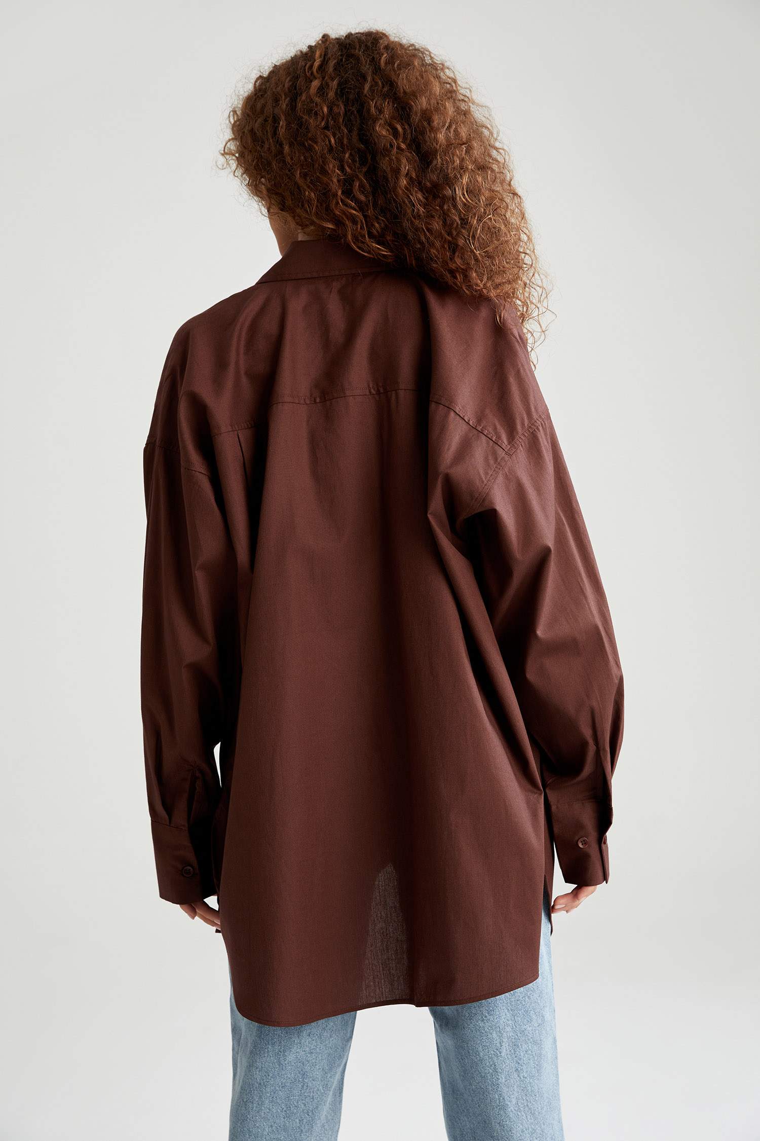 Basic Oversize Fit Pamuklu Poplin Gömlek Tunik