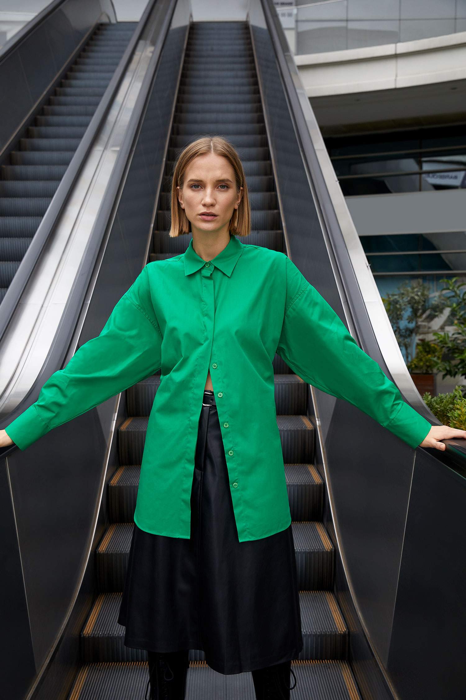 Basic Oversize Fit Pamuklu Poplin Gömlek Tunik