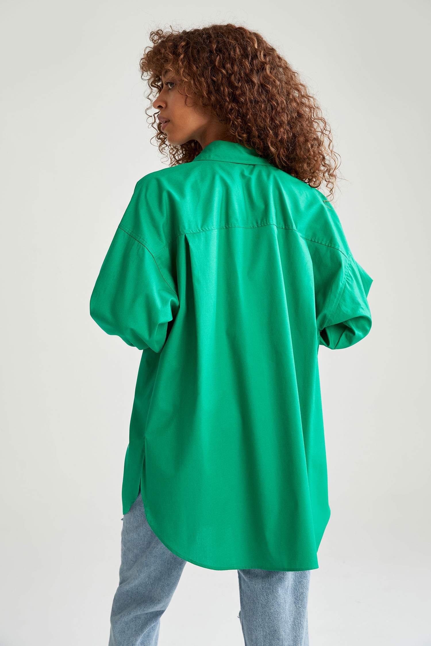 Basic Oversize Fit Pamuklu Poplin Gömlek Tunik