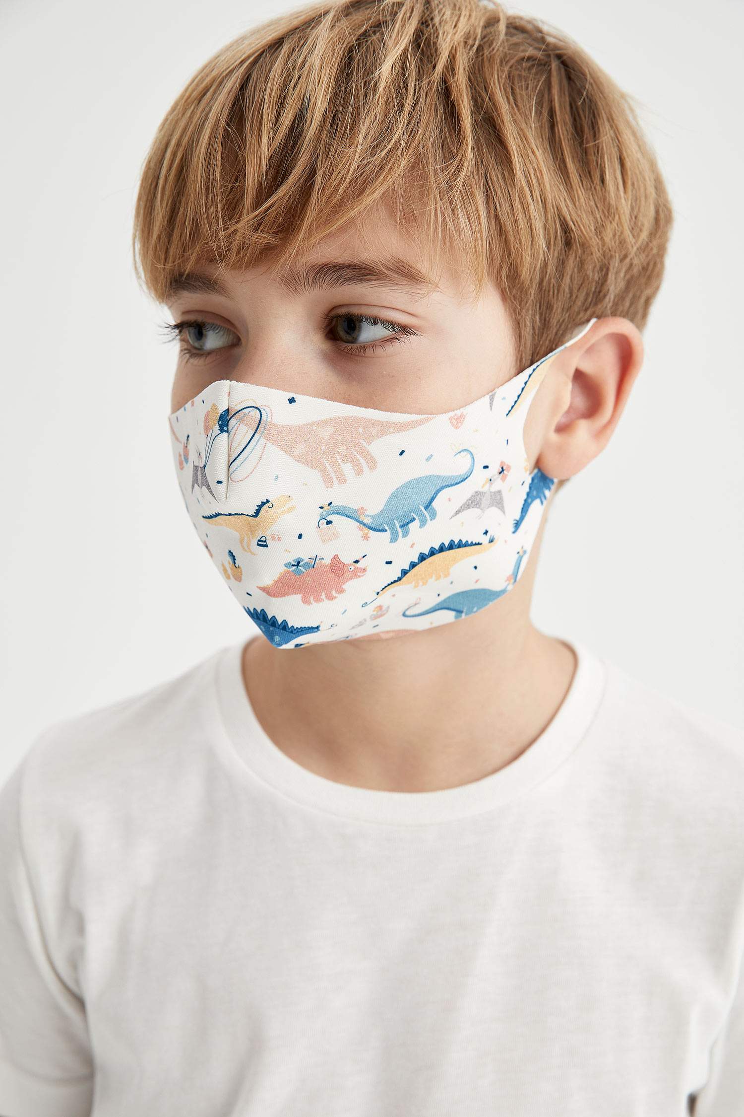 Sevimli Dinozorlar Baskılı Yıkanabilir Maske
