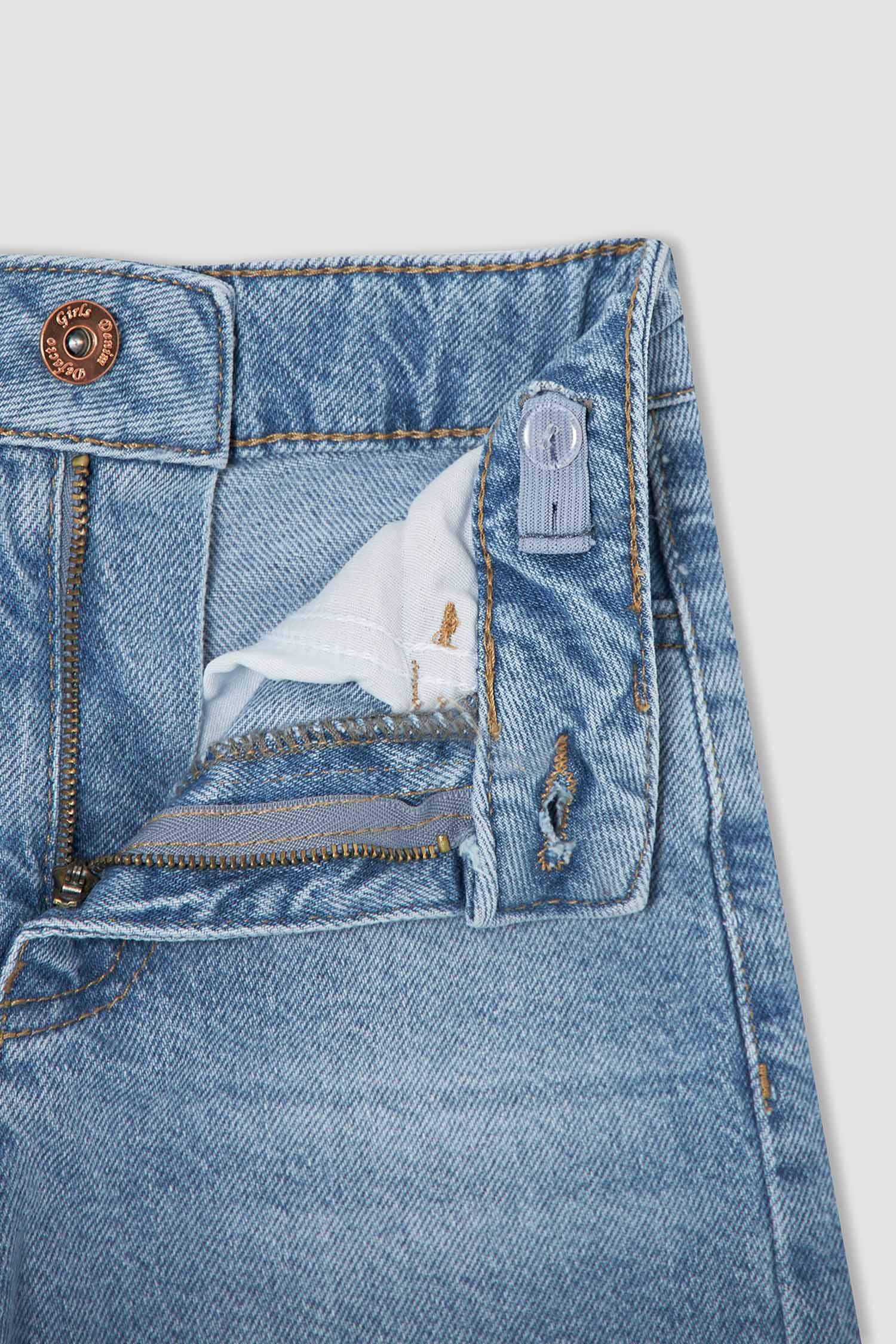 Kız Çocuk Geniş Paça Jean Pantolon