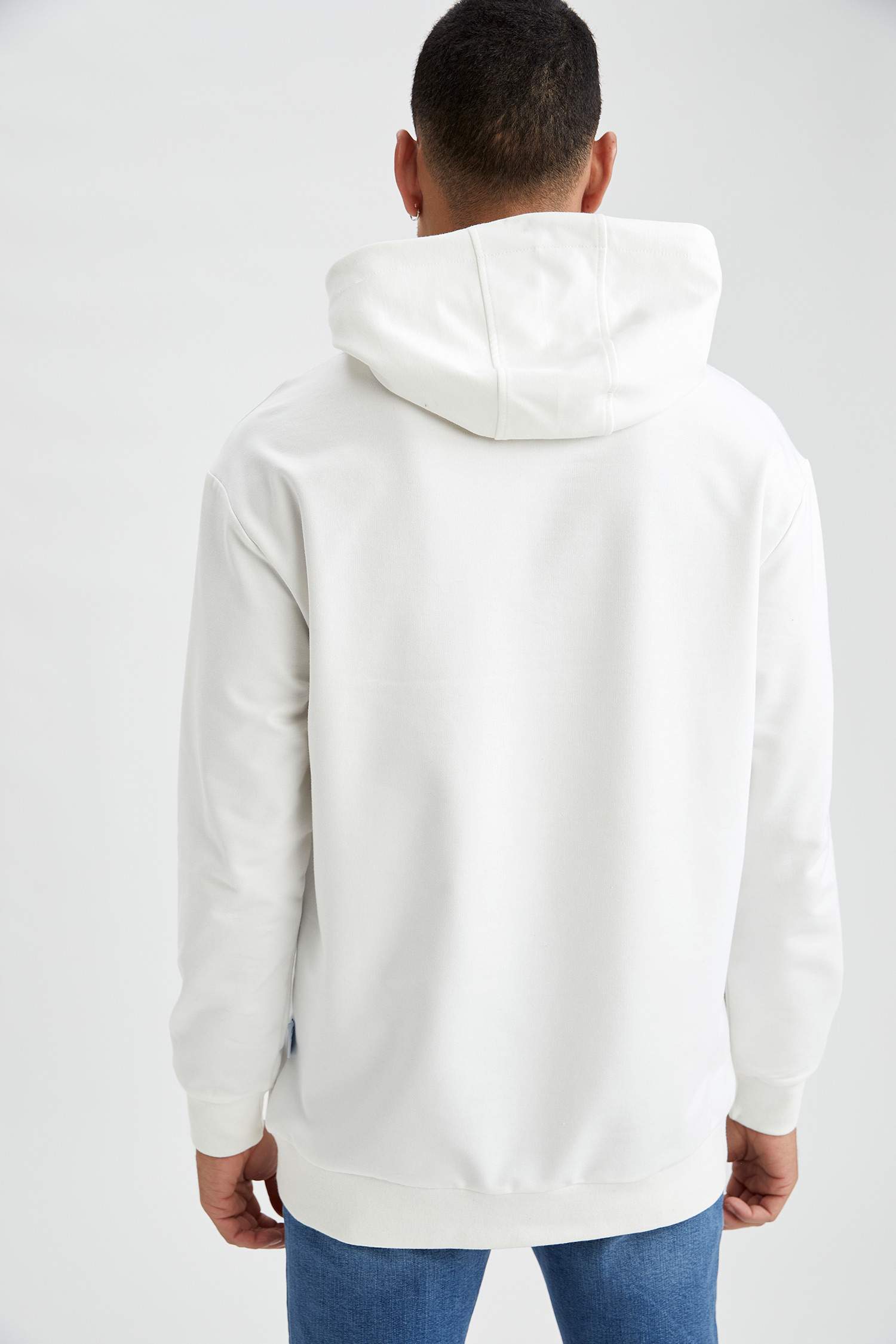Kapüşonlu Oversize Fit Baskılı Sweatshirt
