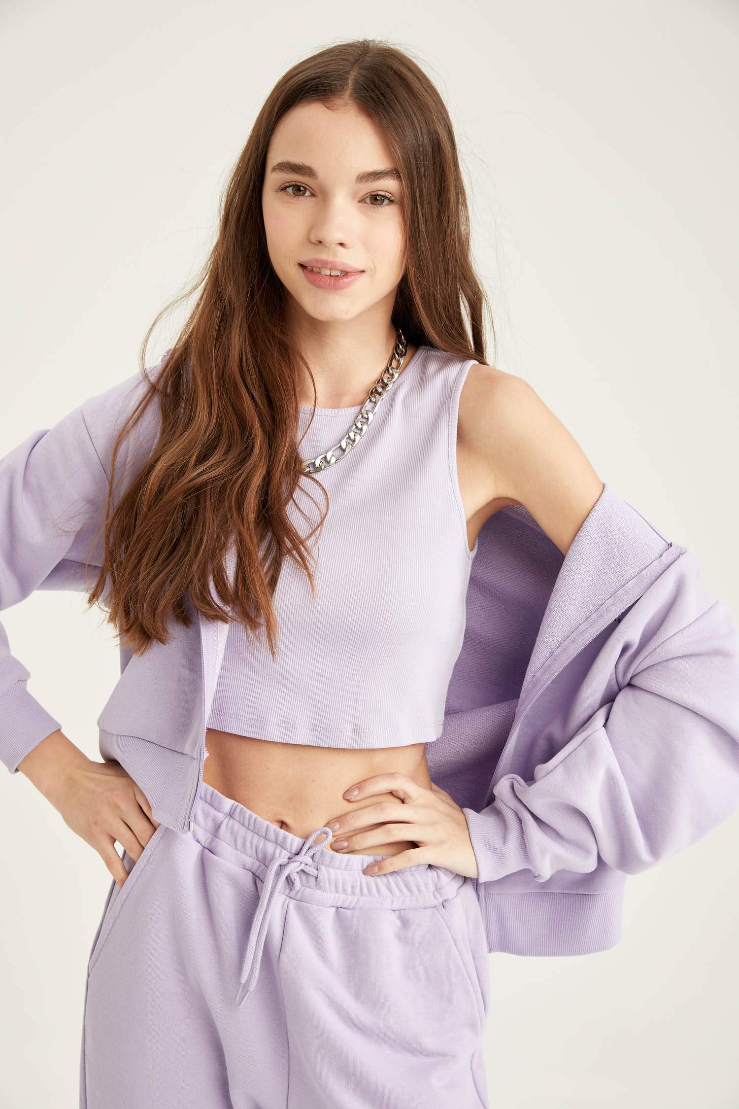 Organik Pamuklu Halter Yaka Crop Atlet