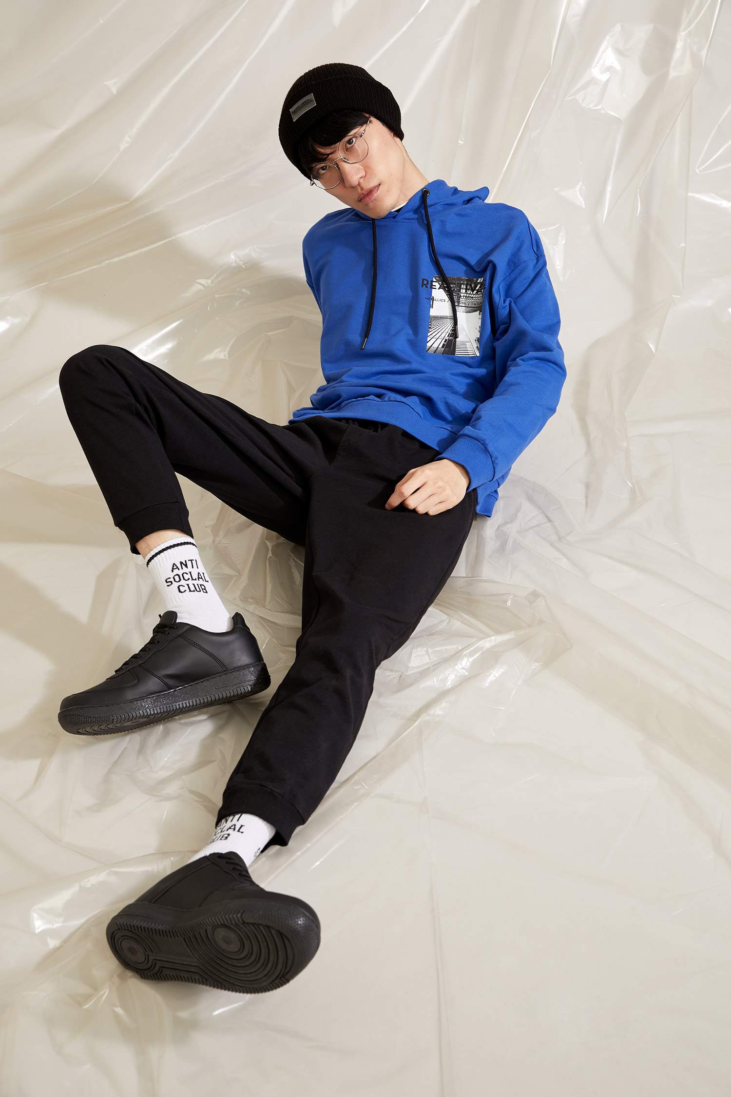 Oversize Fit Sırtı Baskılı Kapüşonlu Sweatshirt