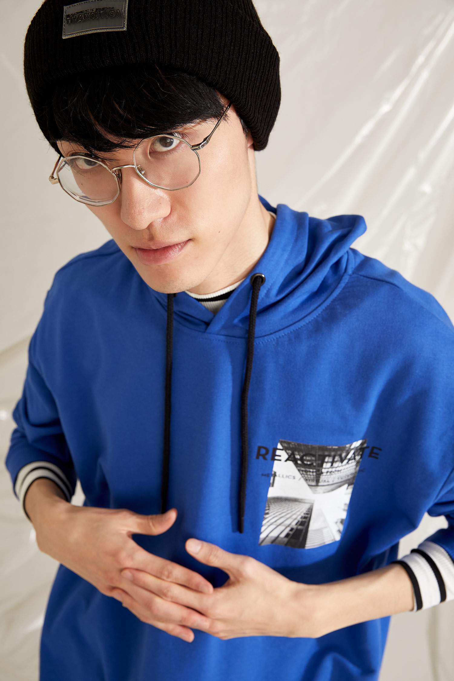 Oversize Fit Sırtı Baskılı Kapüşonlu Sweatshirt
