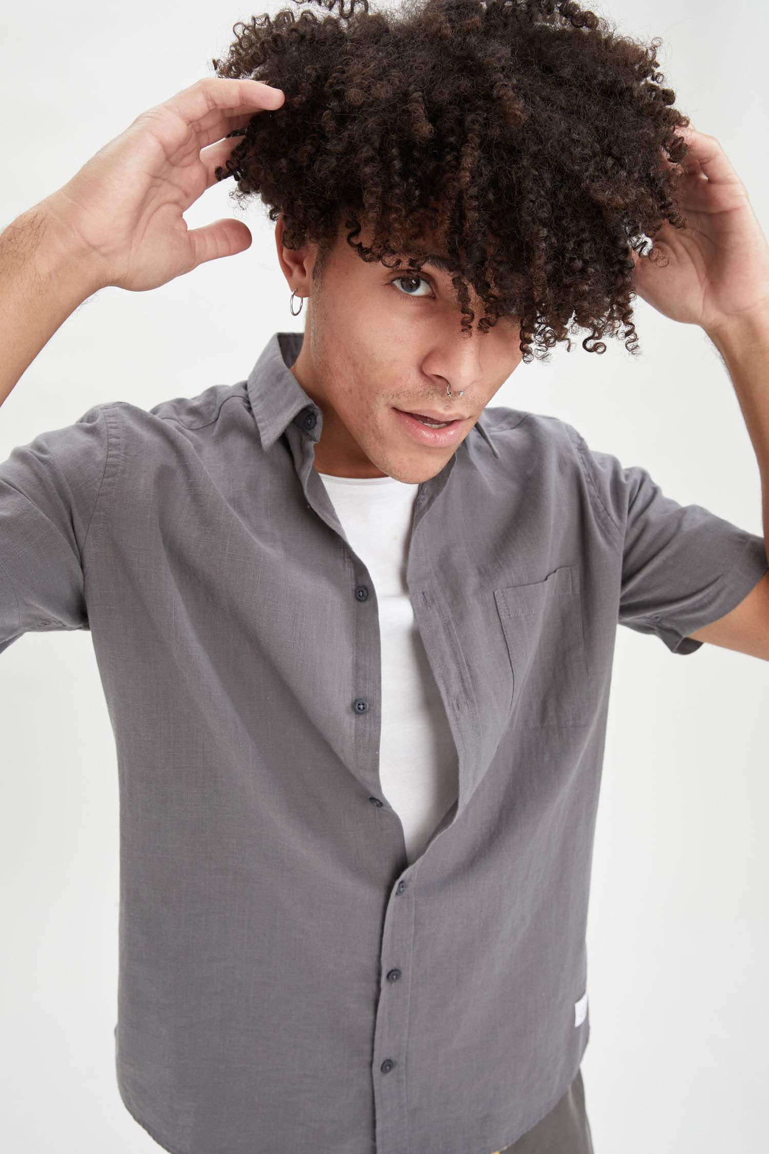 Regular Fit Basic Kısa Kollu Gömlek