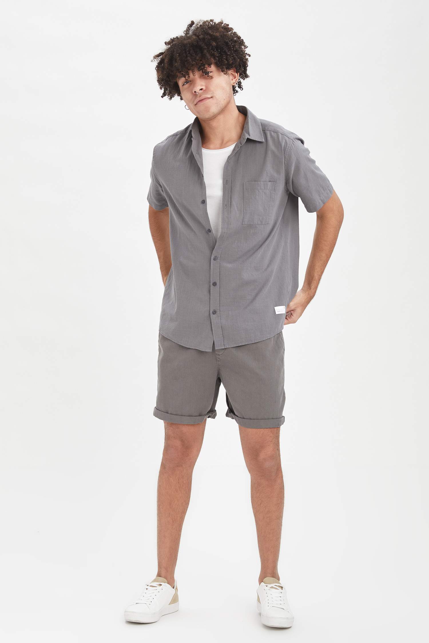 Regular Fit Basic Kısa Kollu Gömlek
