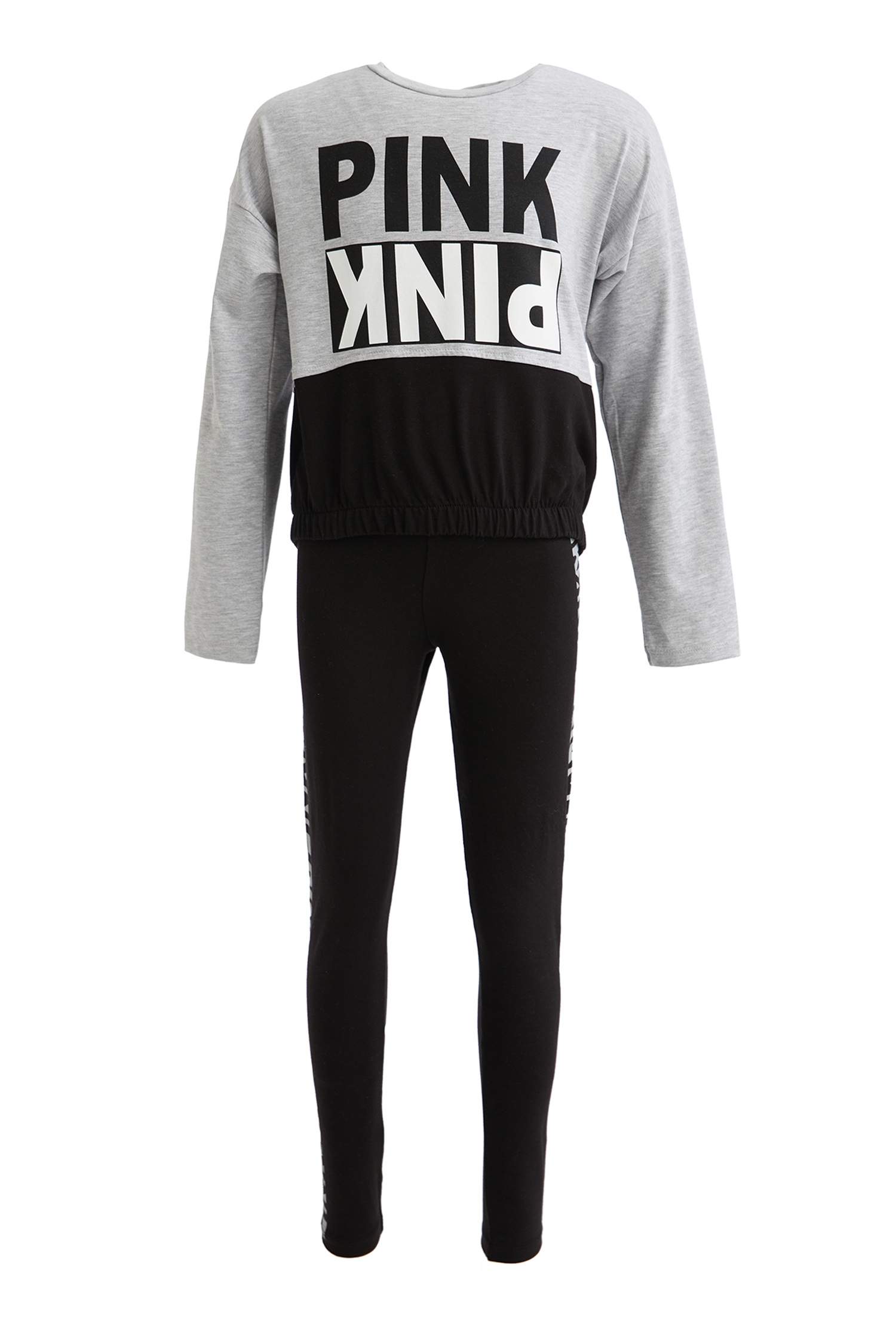 Kız Çocuk Baskılı Sweatshirt ve Jogger Eşofman Takım