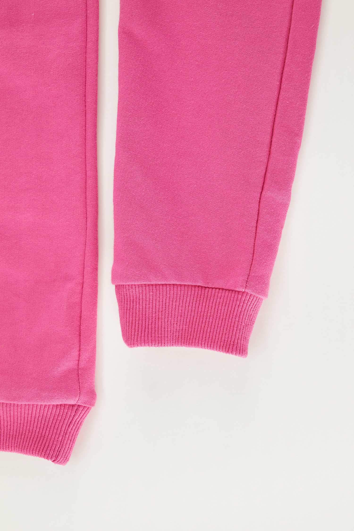 Kız Çocuk Yazı Baskılı Organik Sweatshirt ve Jogger Eşofman Alt Takımı