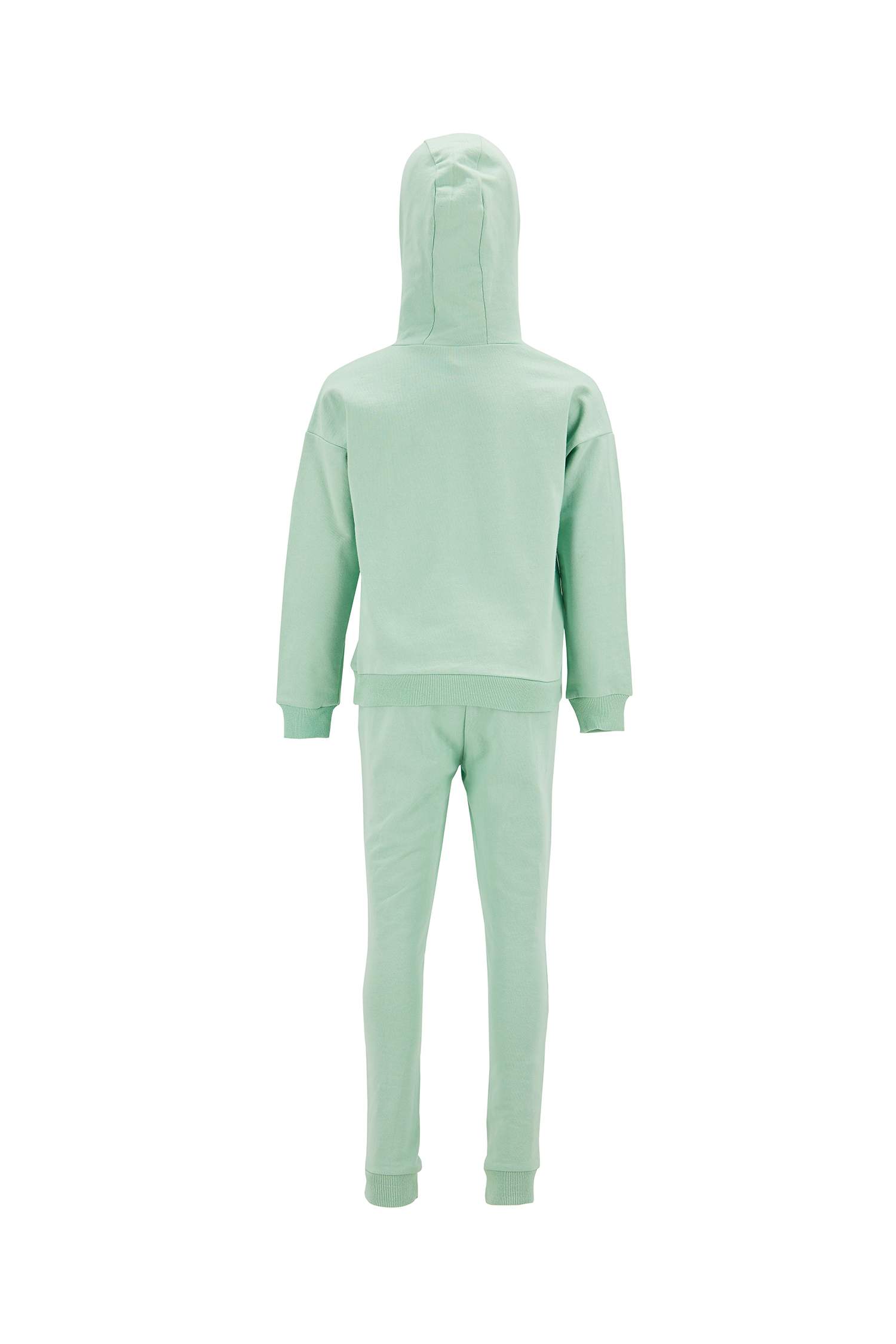 Kız Çocuk Yazı Baskılı Organik Sweatshirt ve Jogger Eşofman Alt Takımı