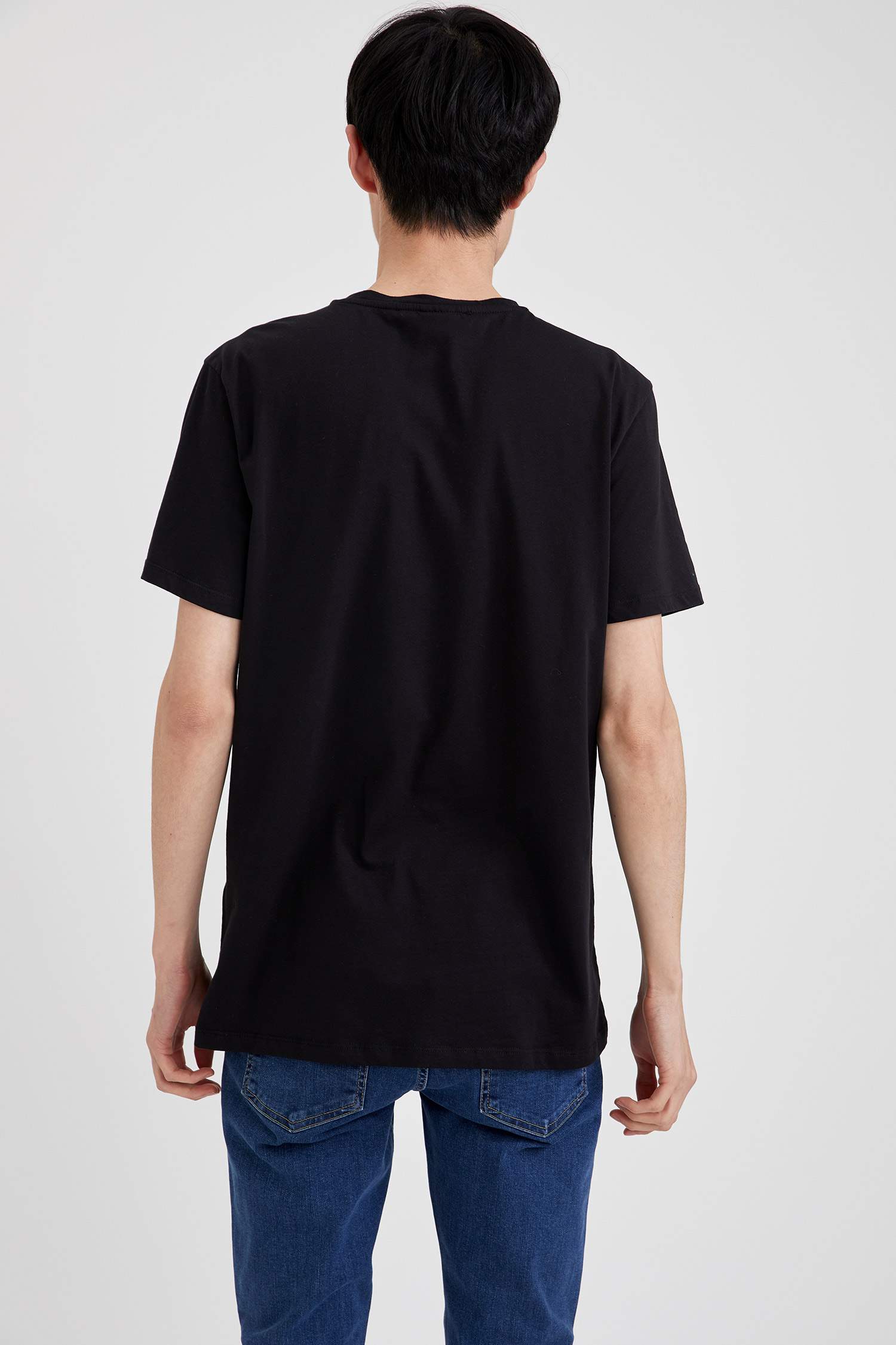 Night Vision Baskılı Slim Fit Bisiklet Yaka Pamuklu Tişört