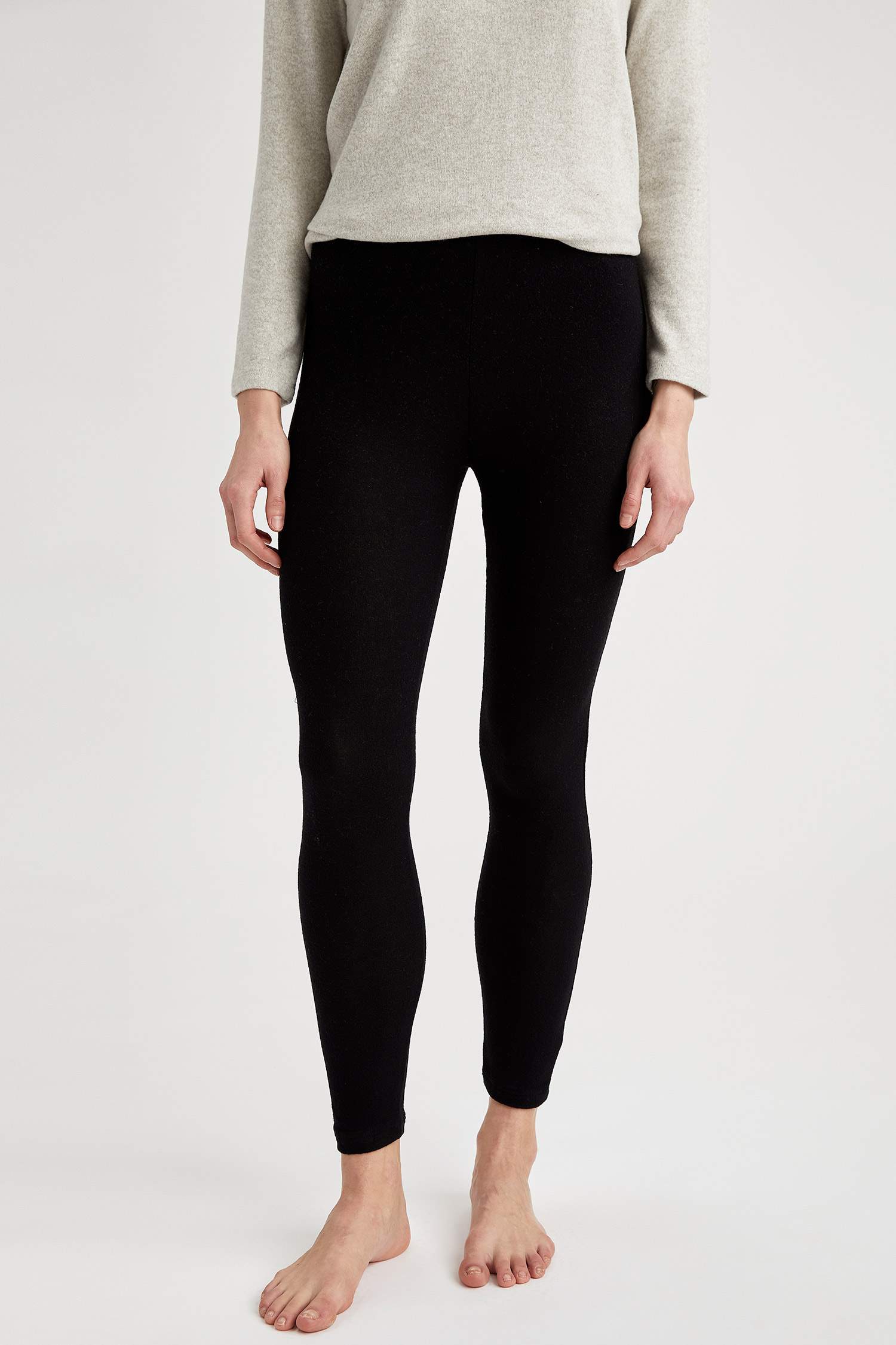 Basic Slim Fit Örme Tayt