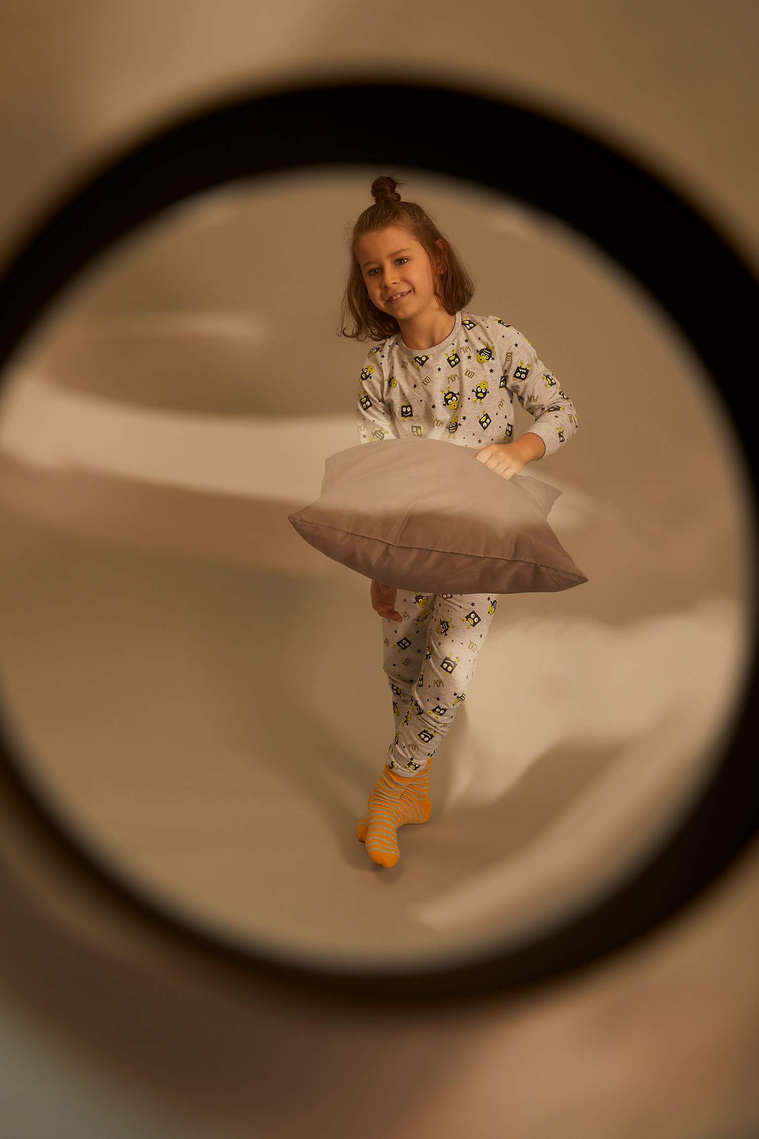 Erkek Çocuk Sevimli Canavar Baskılı Pijama Takımı