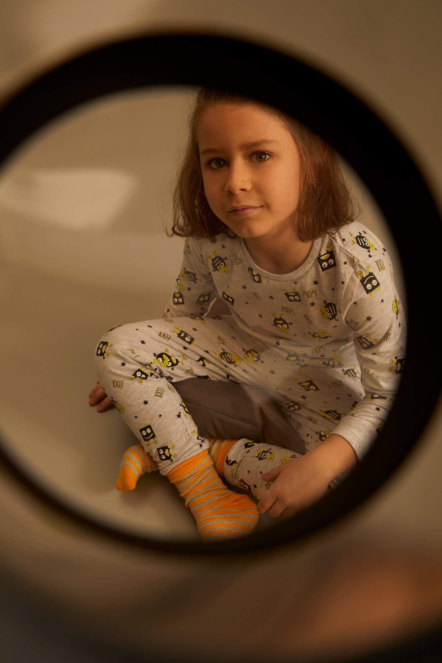 Erkek Çocuk Sevimli Canavar Baskılı Pijama Takımı