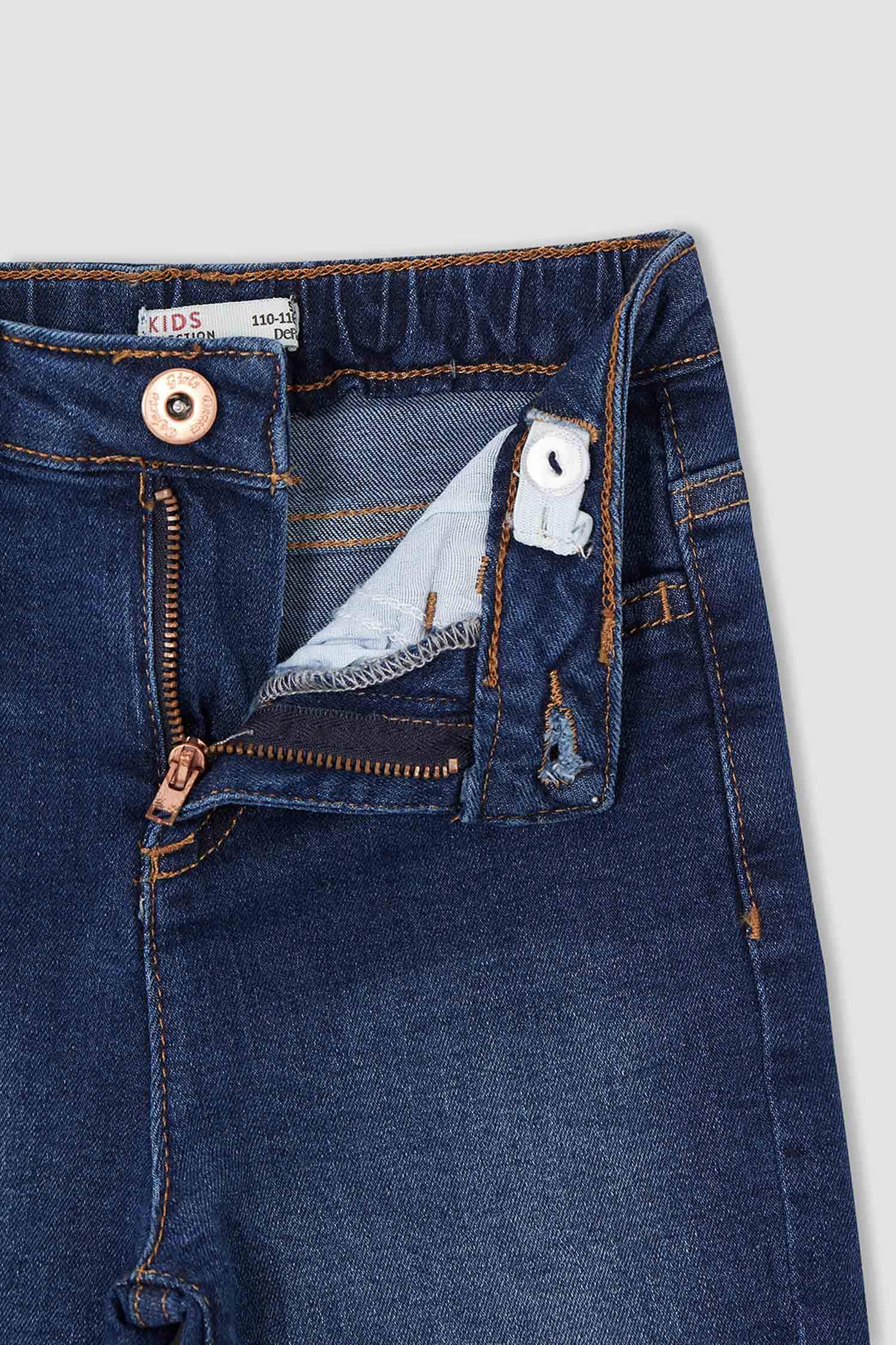 Kız Çocuk Regular Fit Jean Bermuda Şort