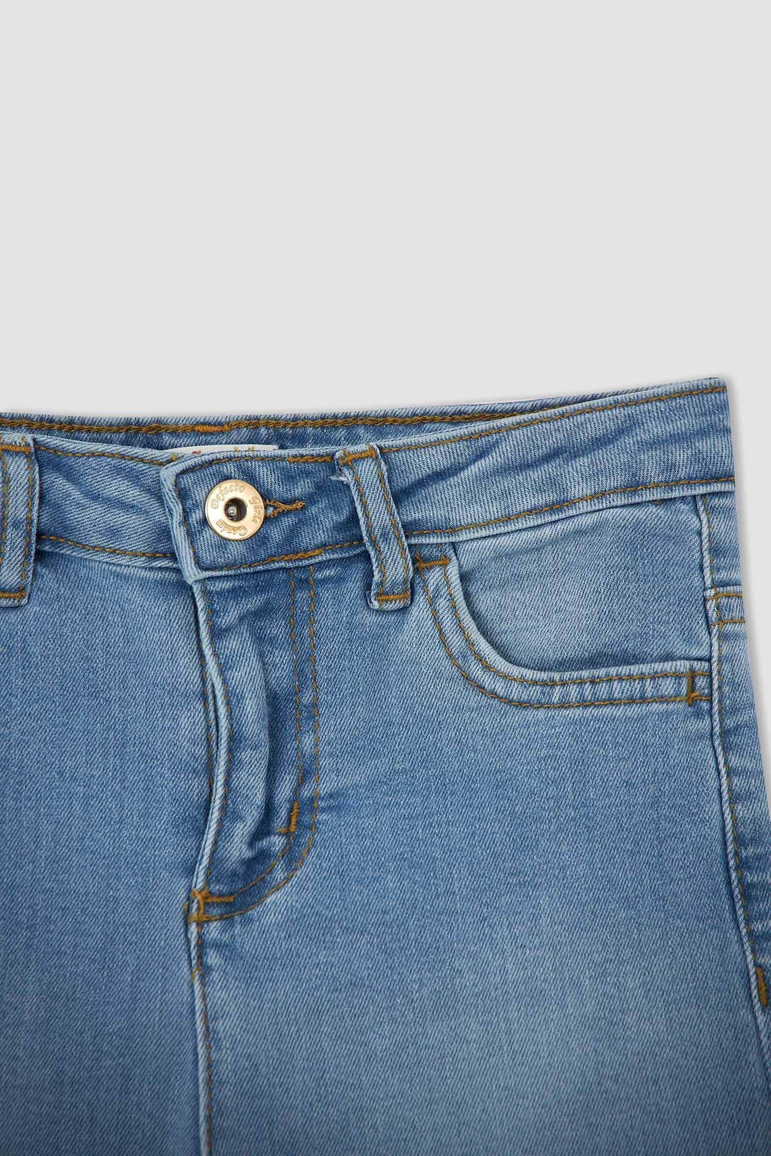 Kız Çocuk Regular Fit Jean Bermuda Şort